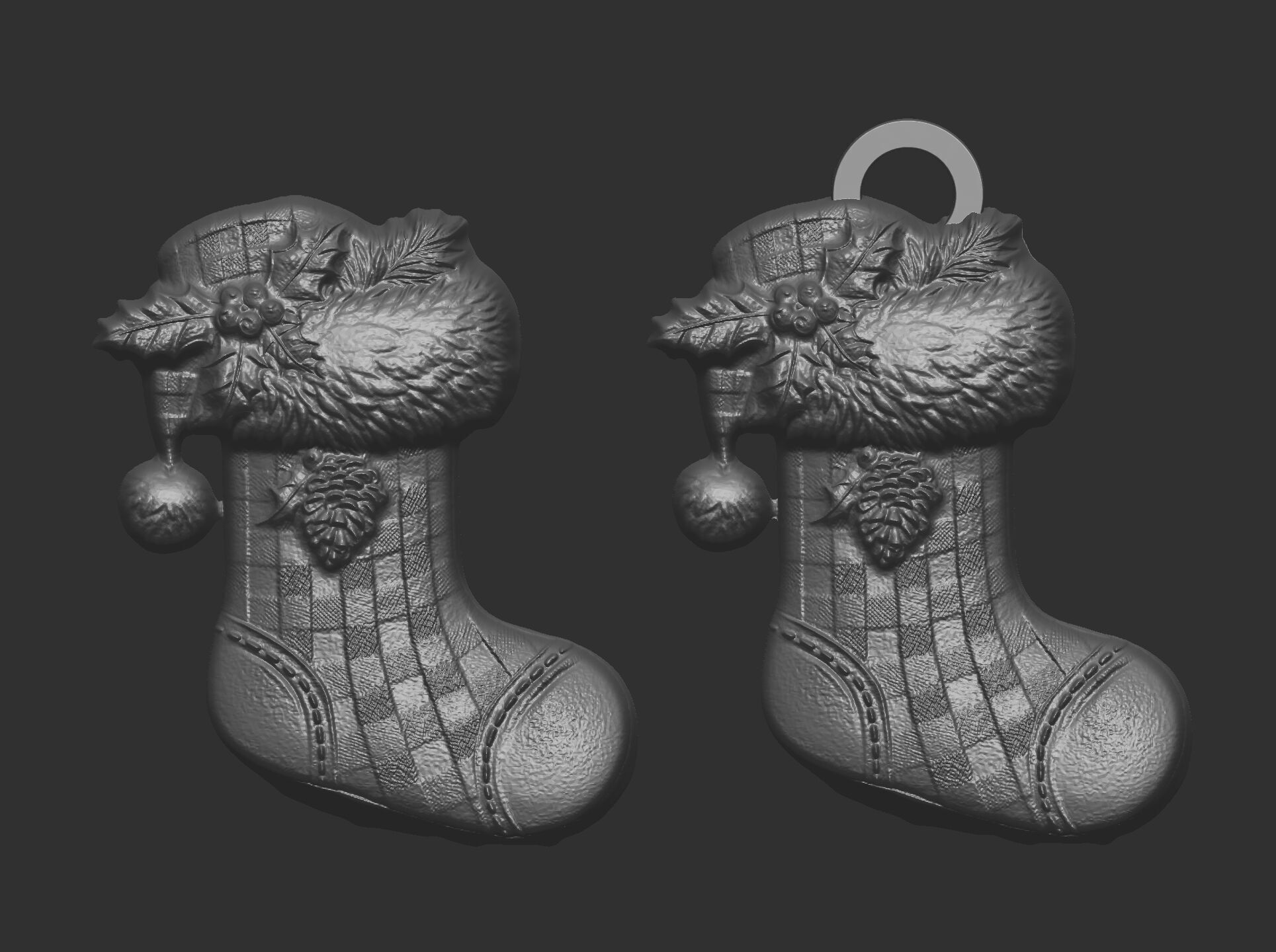 christmas socks tree decor  3D print model_11