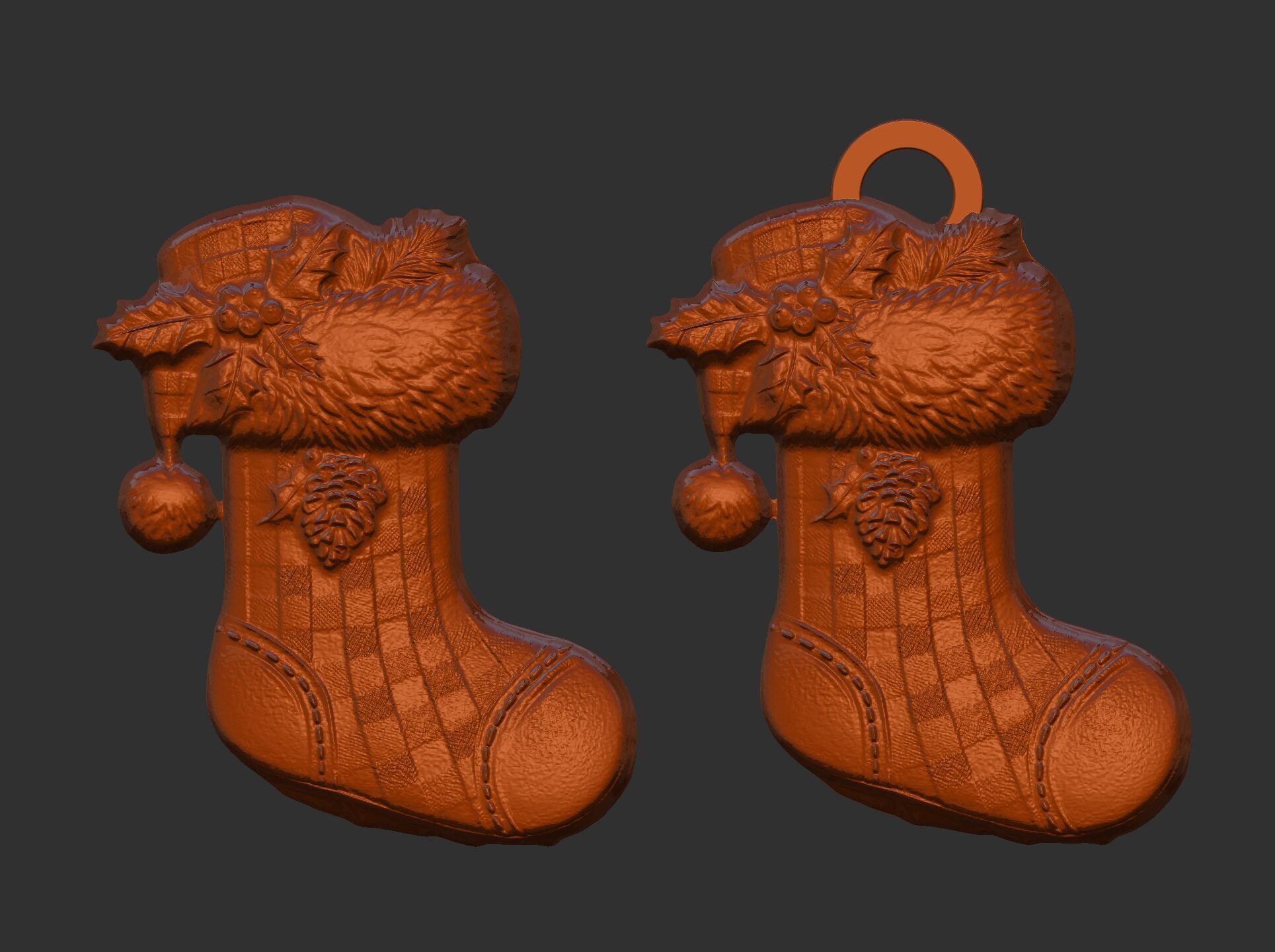 christmas socks tree decor  3D print model_5