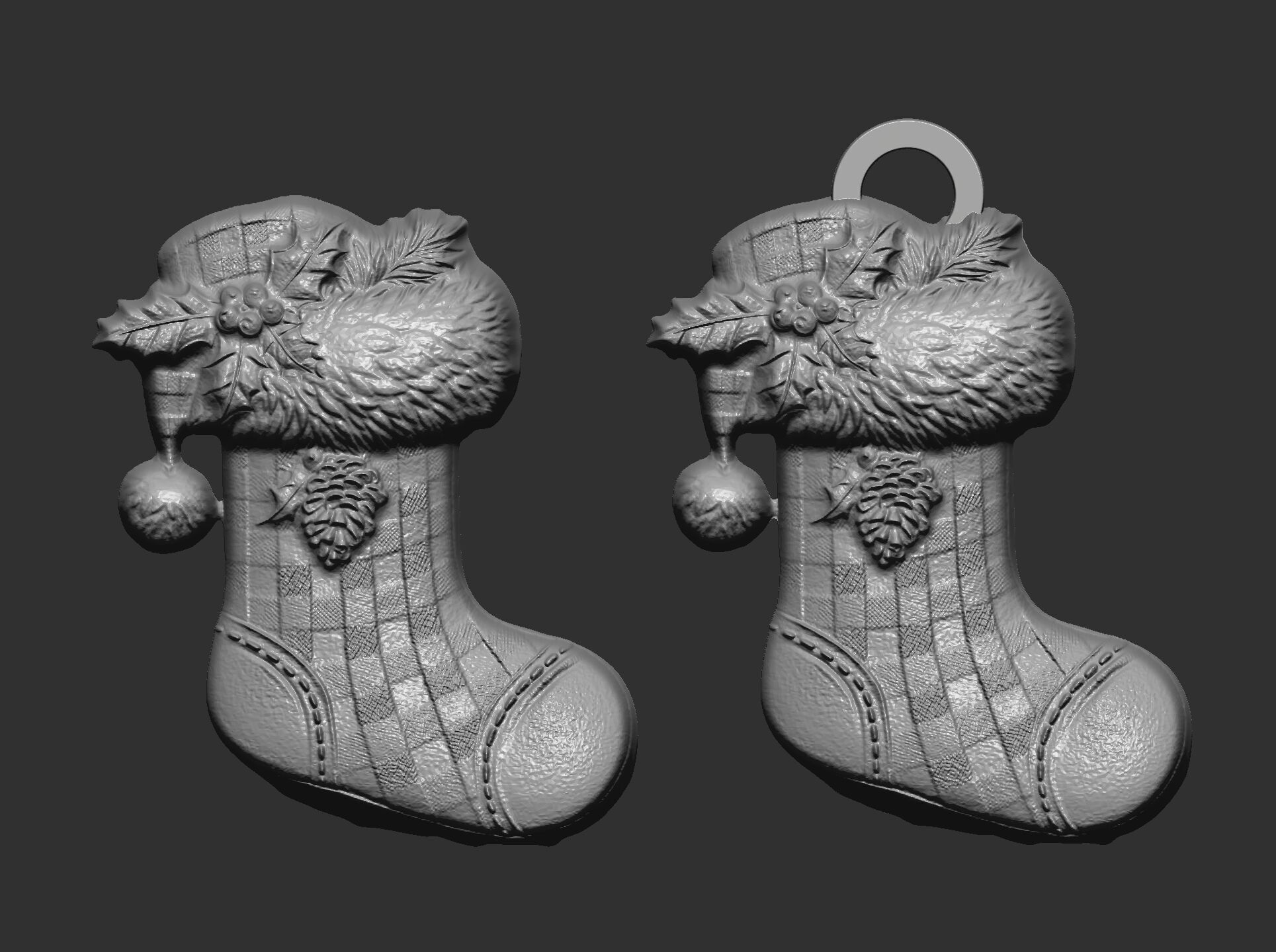 christmas socks tree decor  3D print model_10