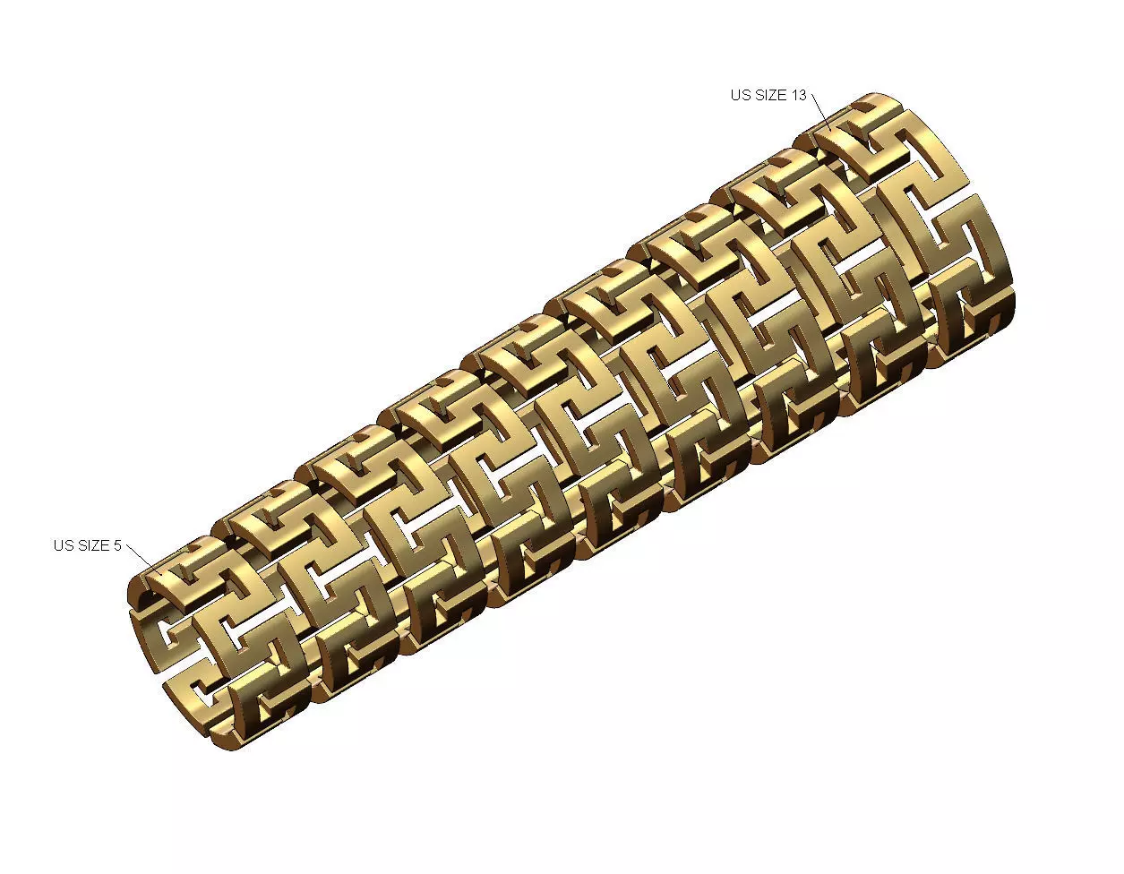 Roman Chunky mandre greek key band US size 5to13 3D print model