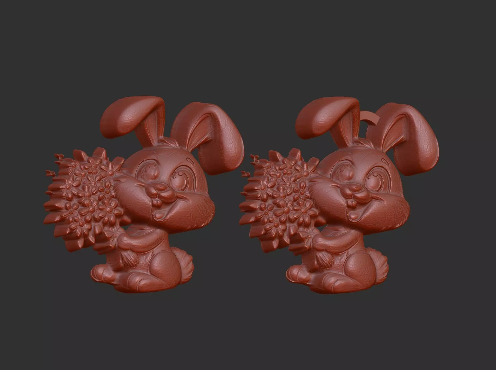bunny with flowers decor 3D print model_0