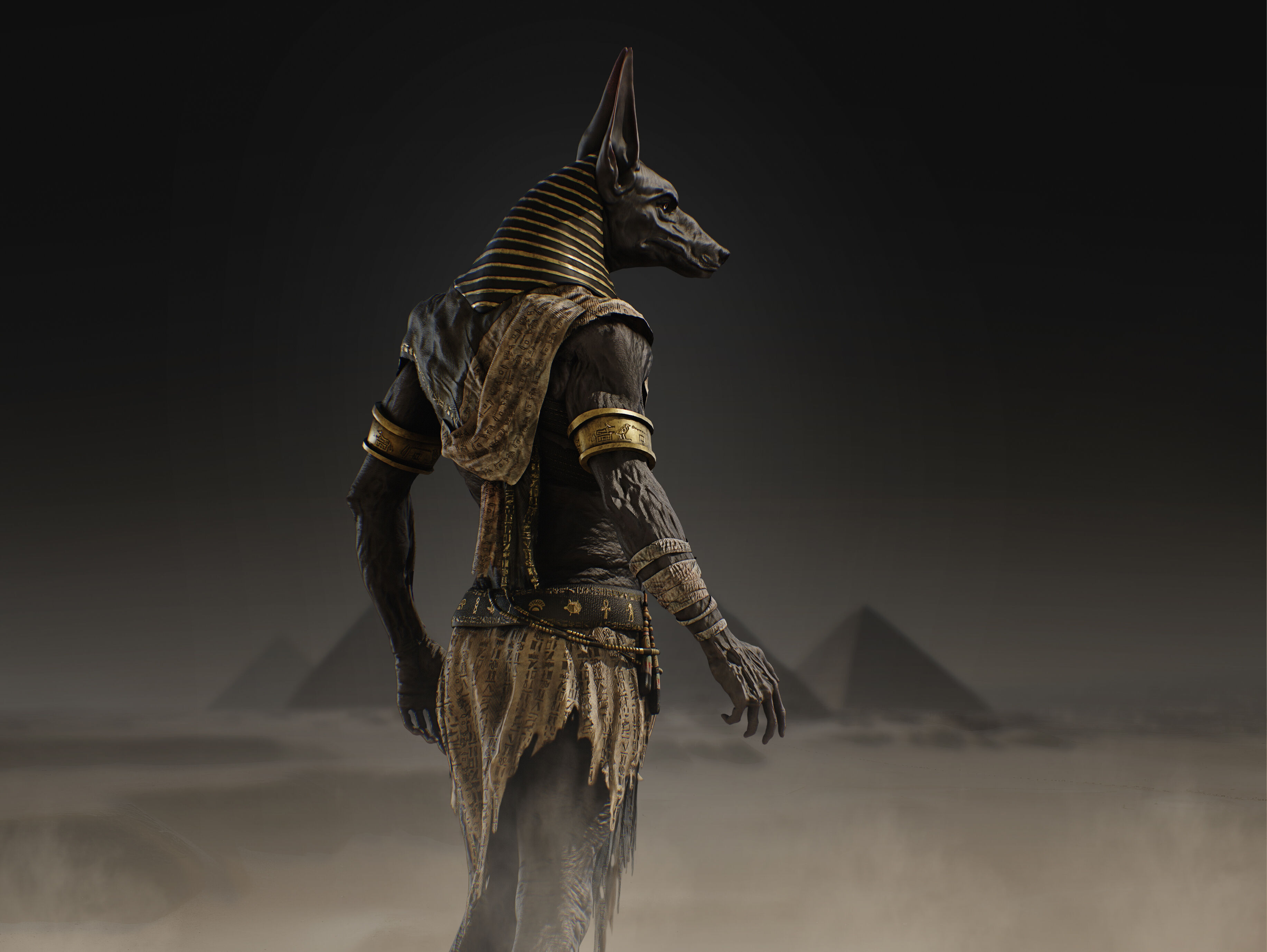 Anubis Low-poly 3D model_12