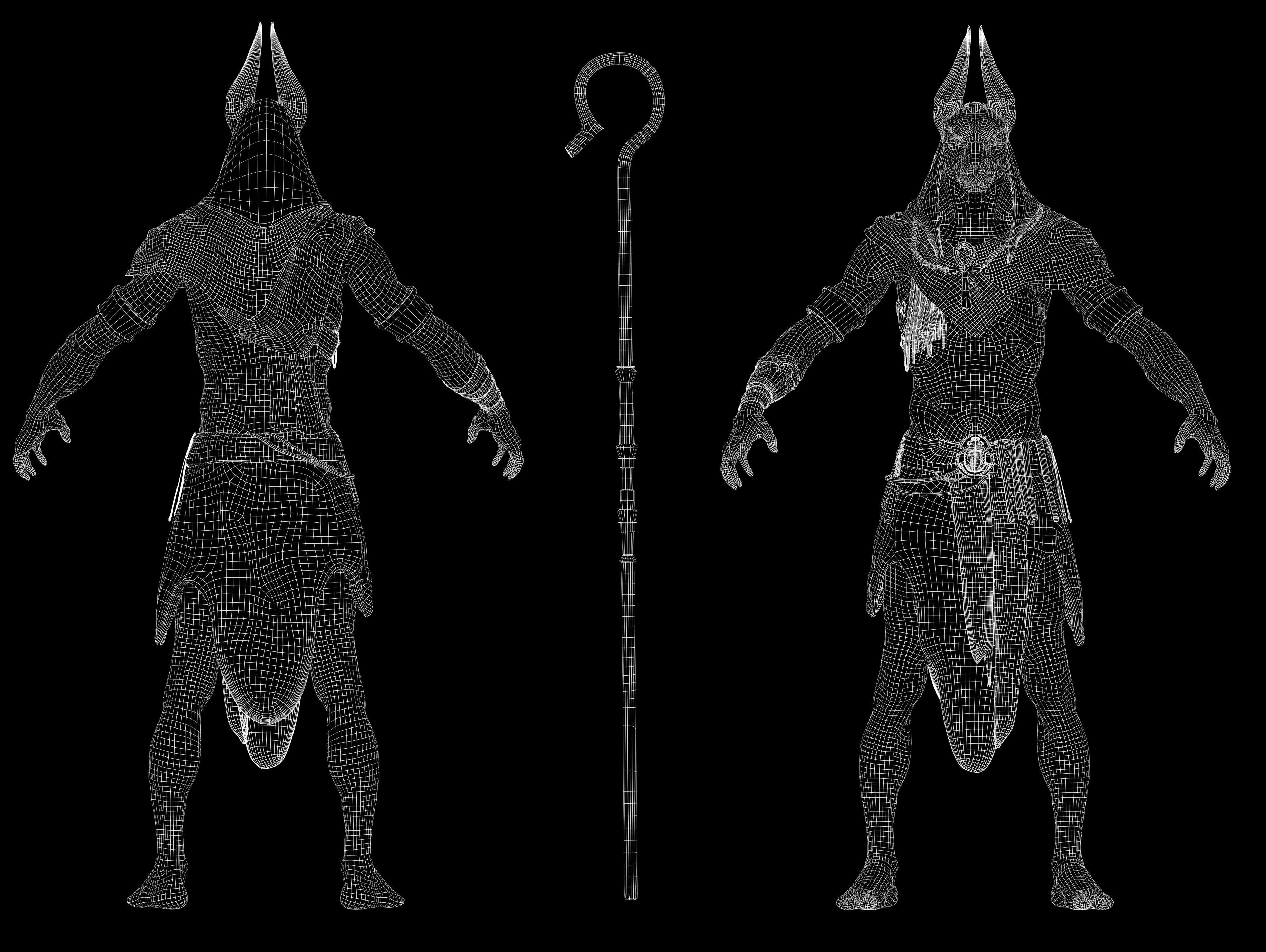 Anubis Low-poly 3D model_15