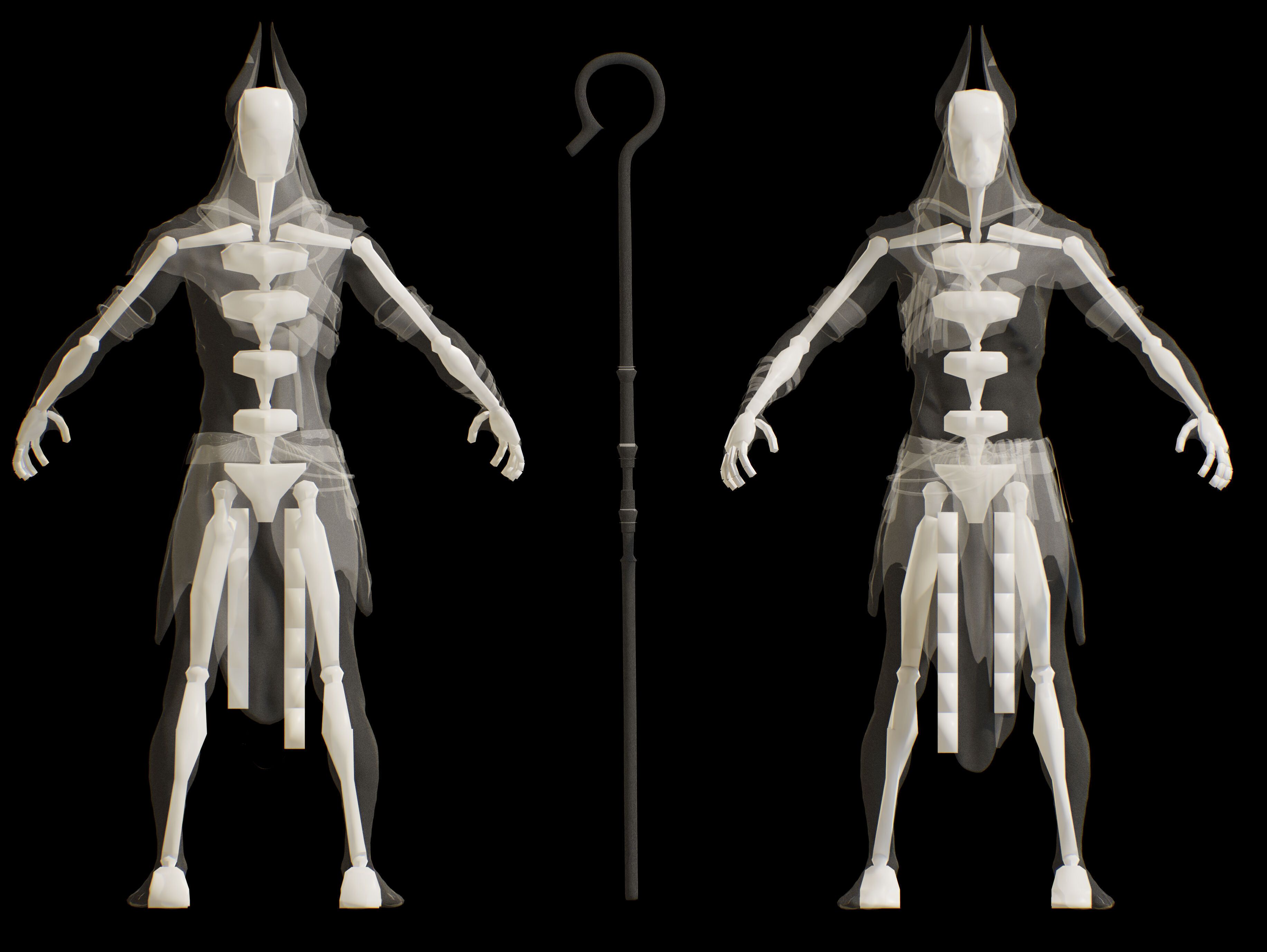 Anubis Low-poly 3D model_16