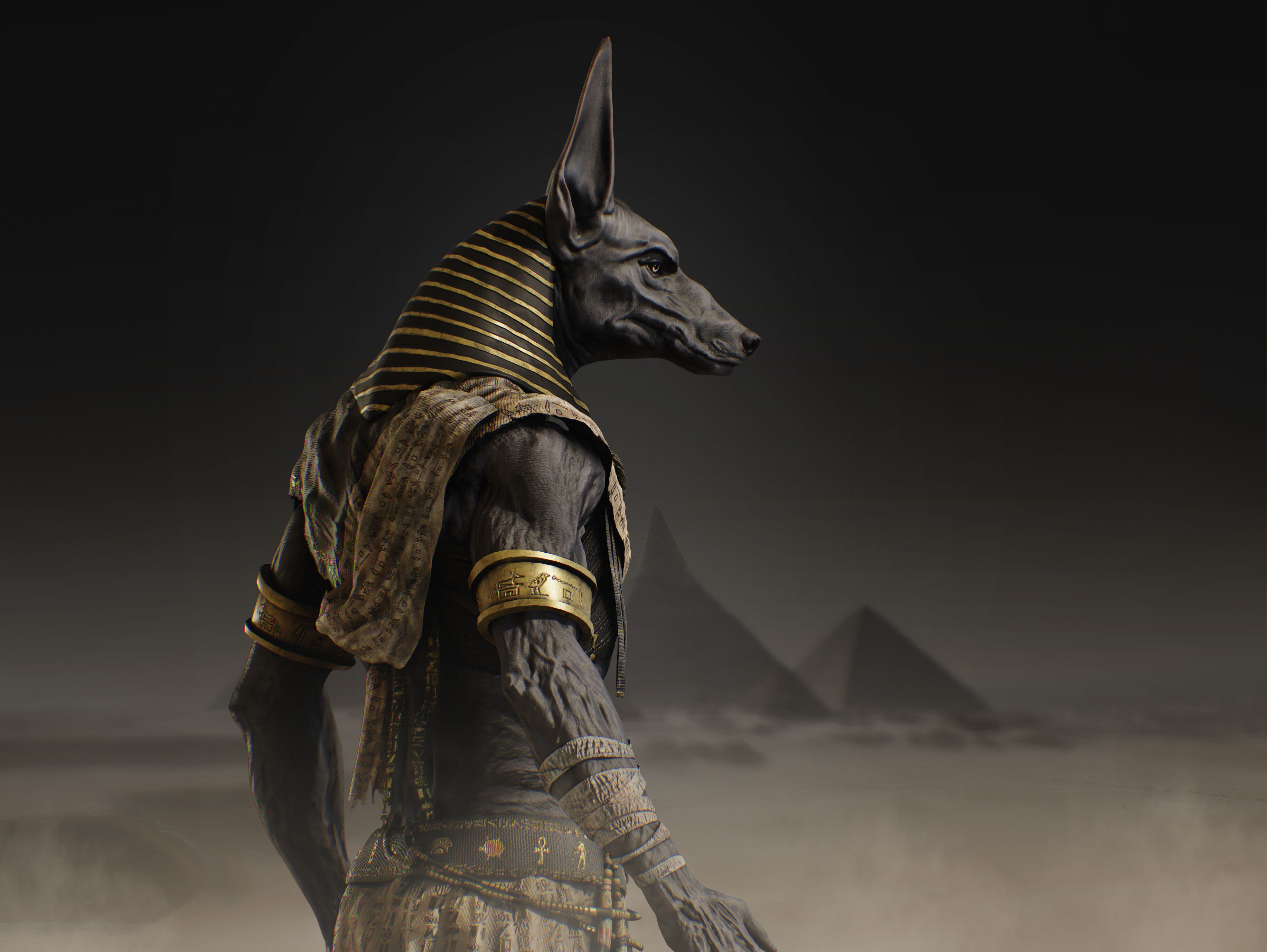 Anubis Low-poly 3D model_13