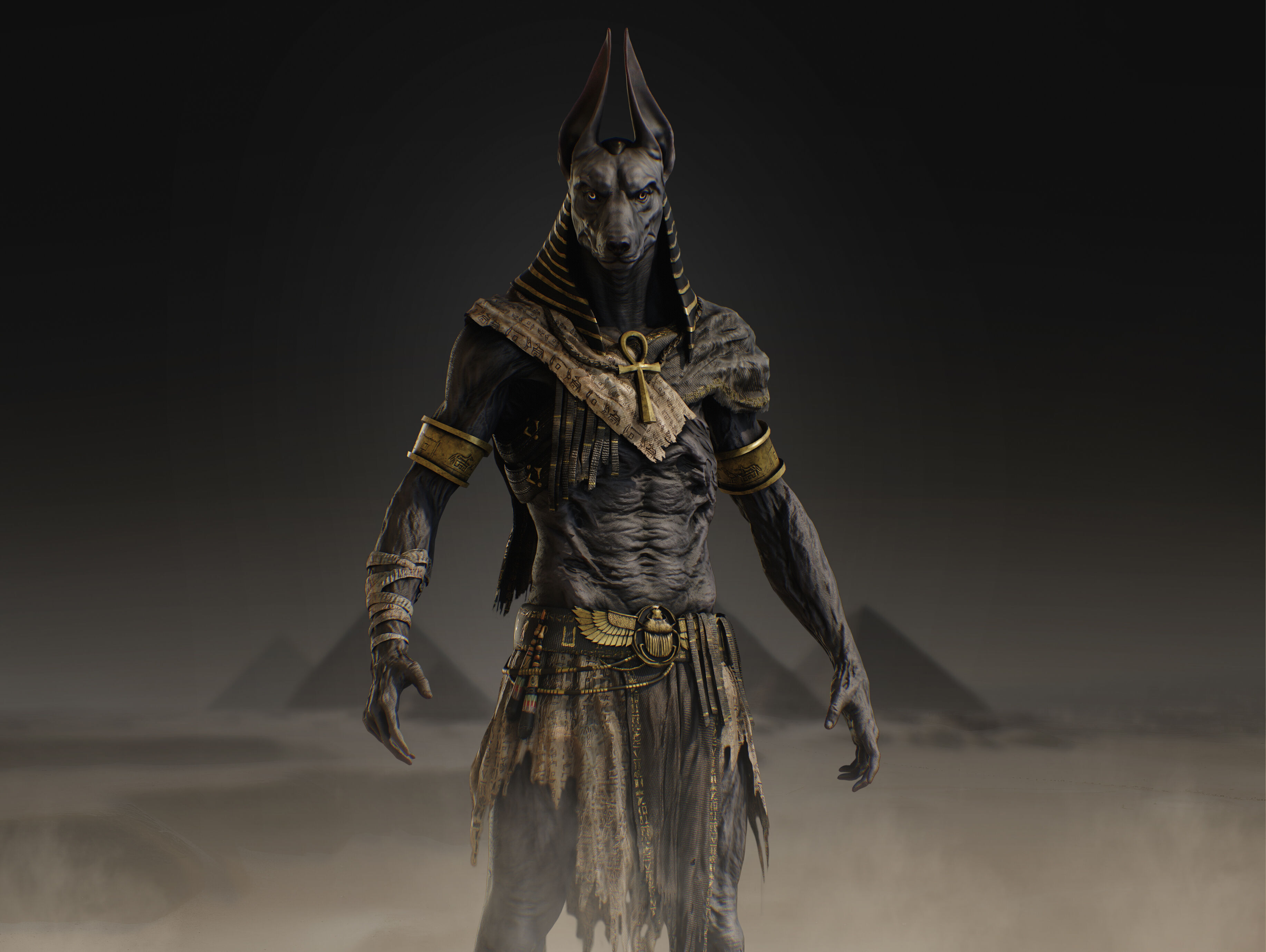 Anubis Low-poly 3D model_11