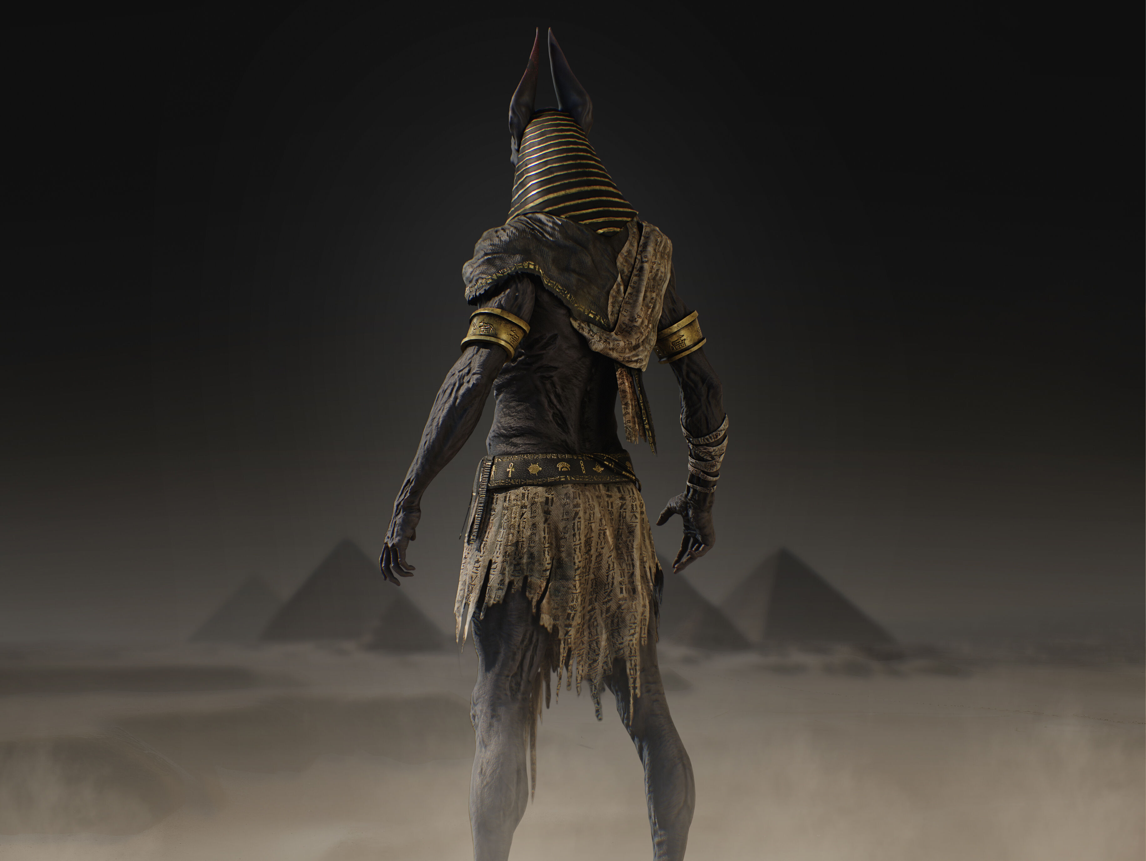 Anubis Low-poly 3D model_5