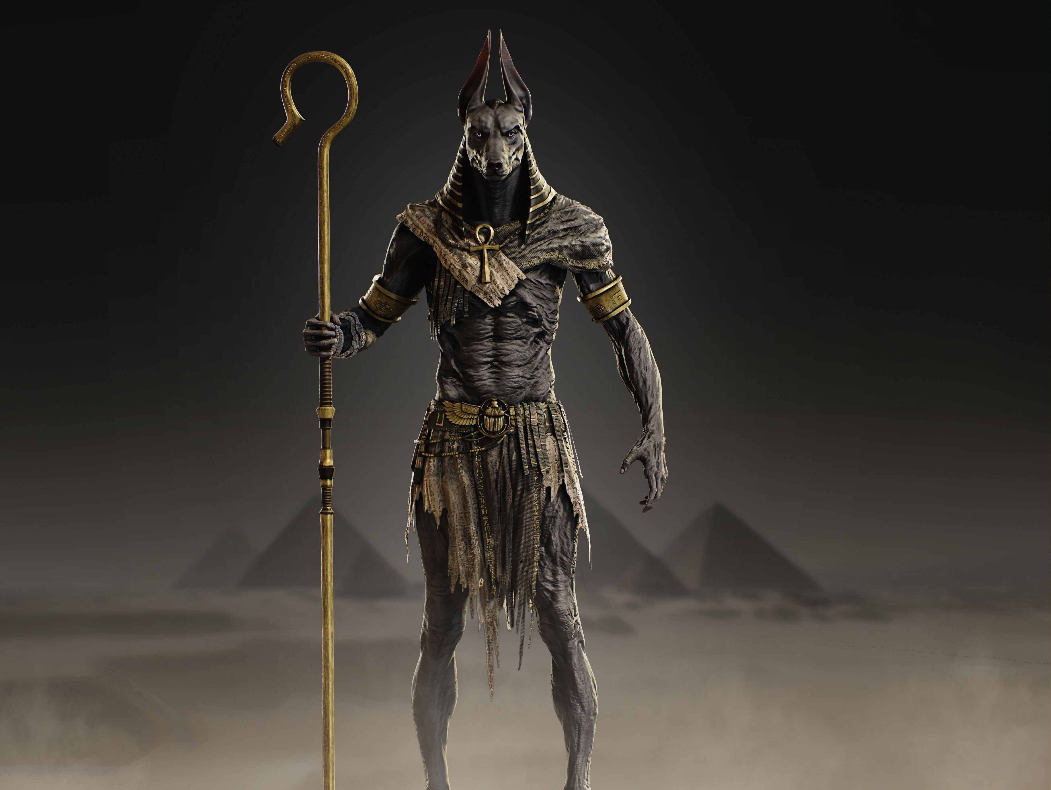 Anubis Low-poly 3D model_2