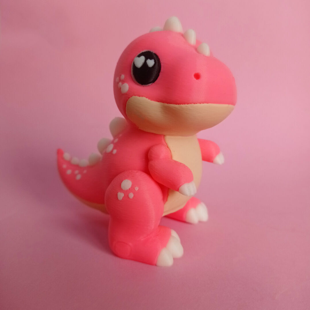 Flexi Cute Baby T Rex Print In Place No Supports 3D print model_3