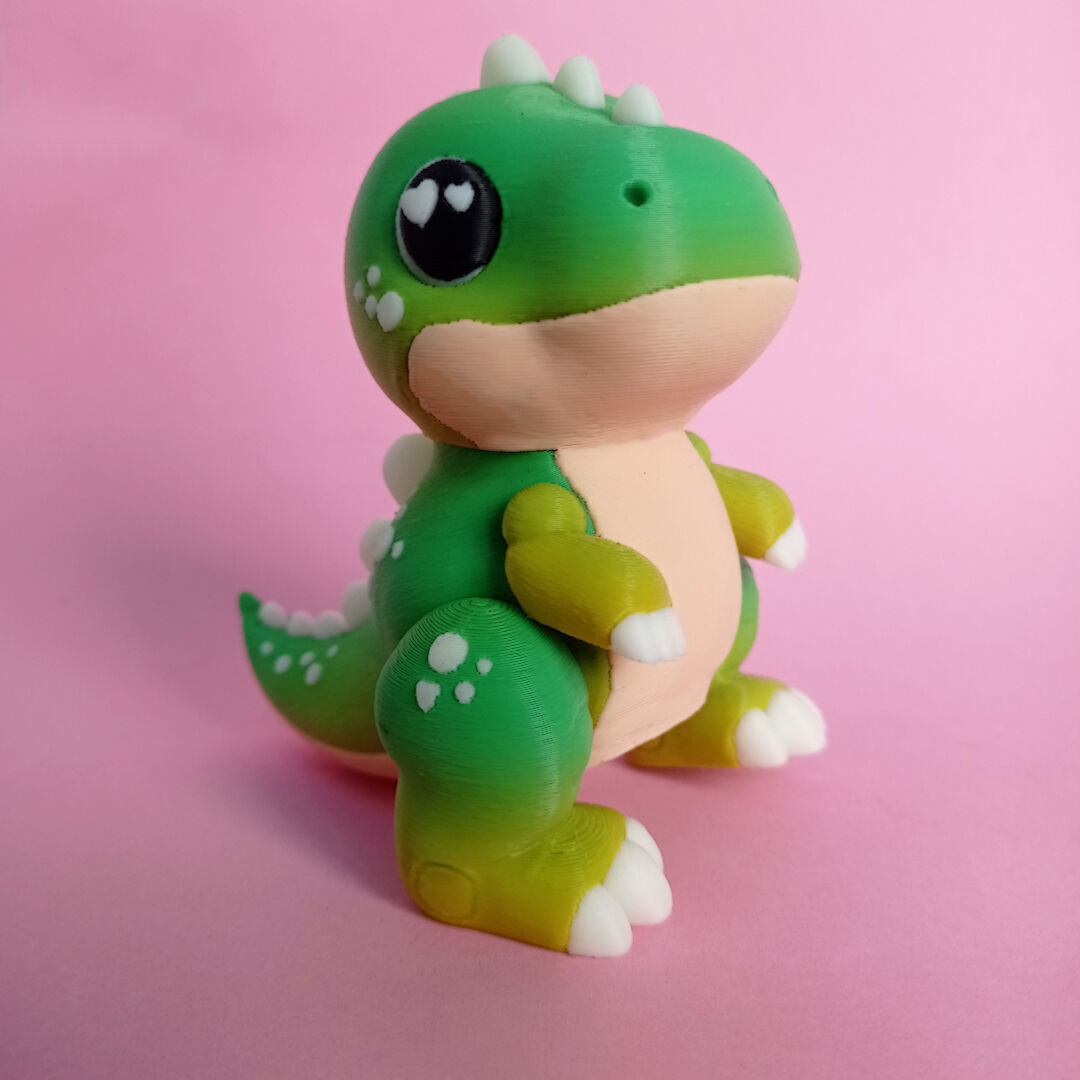 Flexi Cute Baby T Rex Print In Place No Supports 3D print model_7
