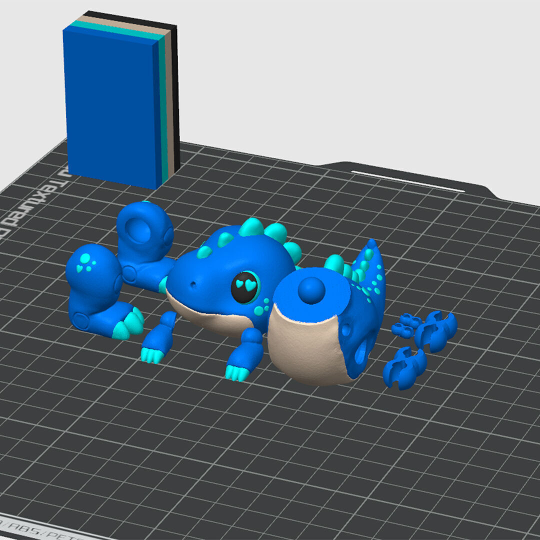 Flexi Cute Baby T Rex Print In Place No Supports 3D print model_9