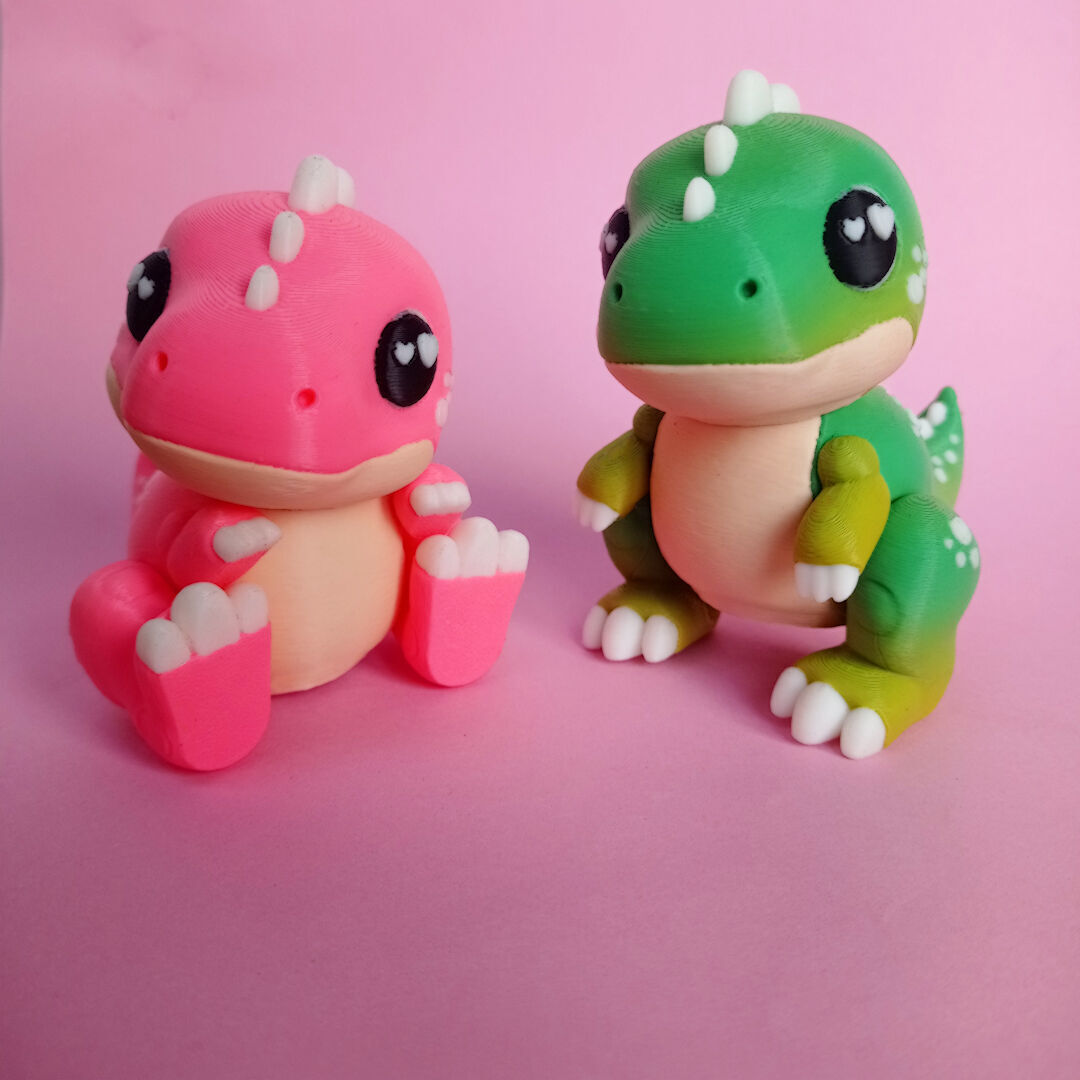 Flexi Cute Baby T Rex Print In Place No Supports 3D print model_6