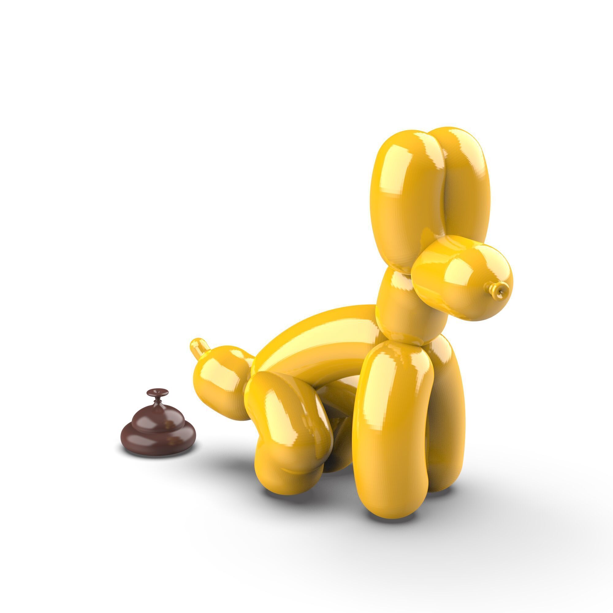 Shitting Balloon Dog - 3D Pooping Decor Dog 3D print model_5