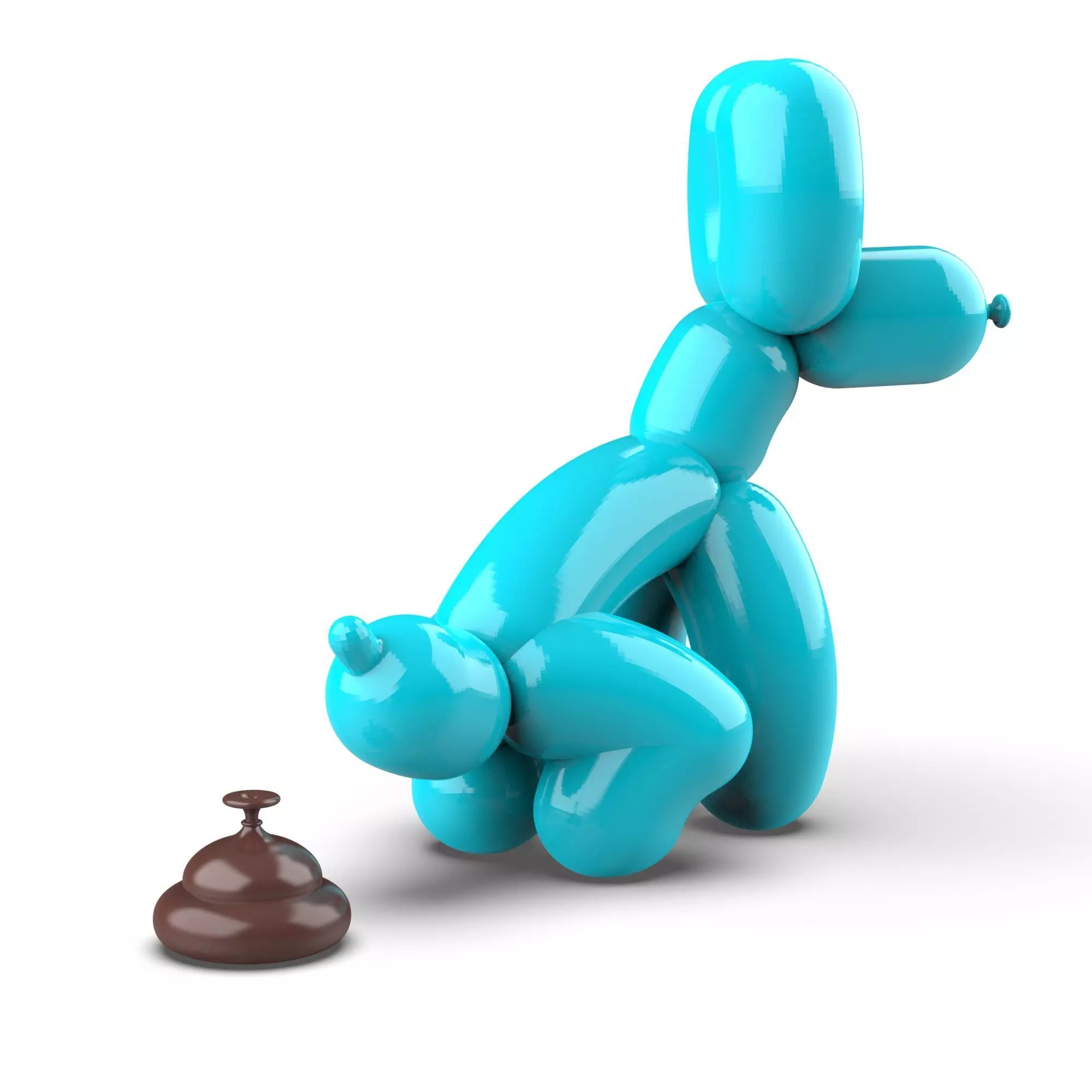 Shitting Balloon Dog - 3D Pooping Decor Dog 3D print model_0