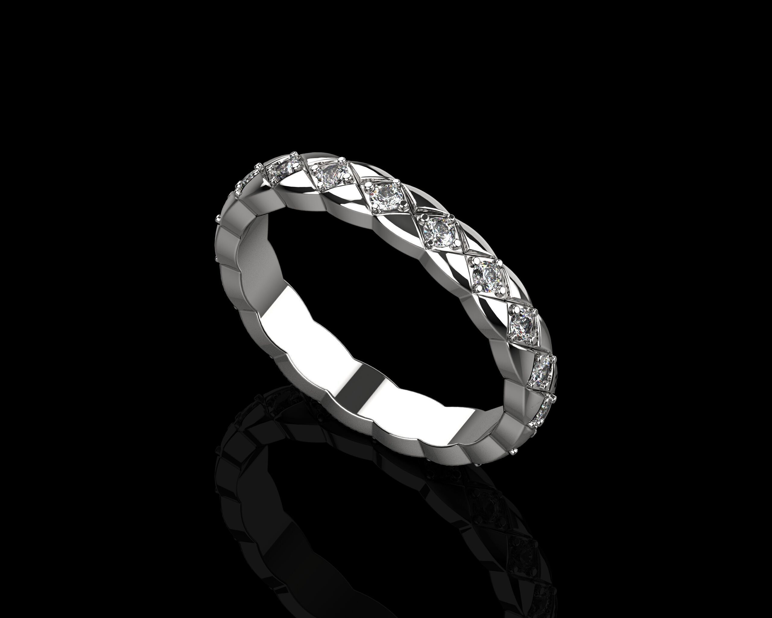 Coco Crush mini ring with diamonds 17 Size N221 3D print model_18