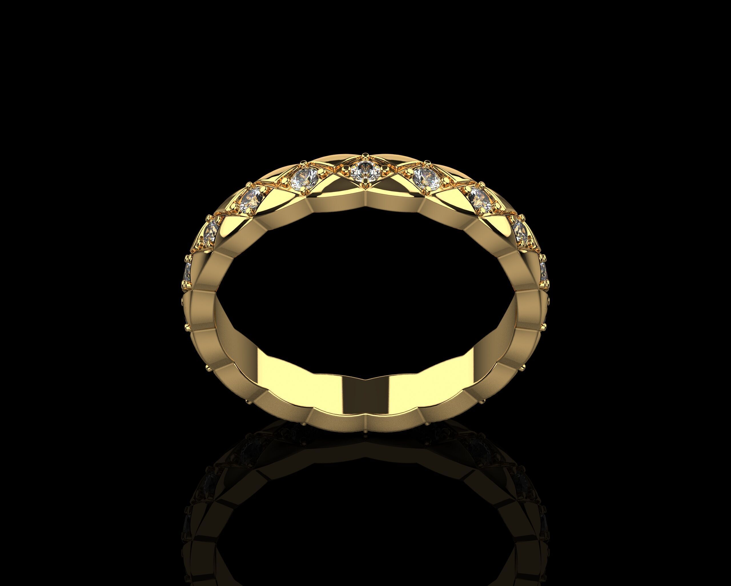 Coco Crush mini ring with diamonds 17 Size N221 3D print model_11