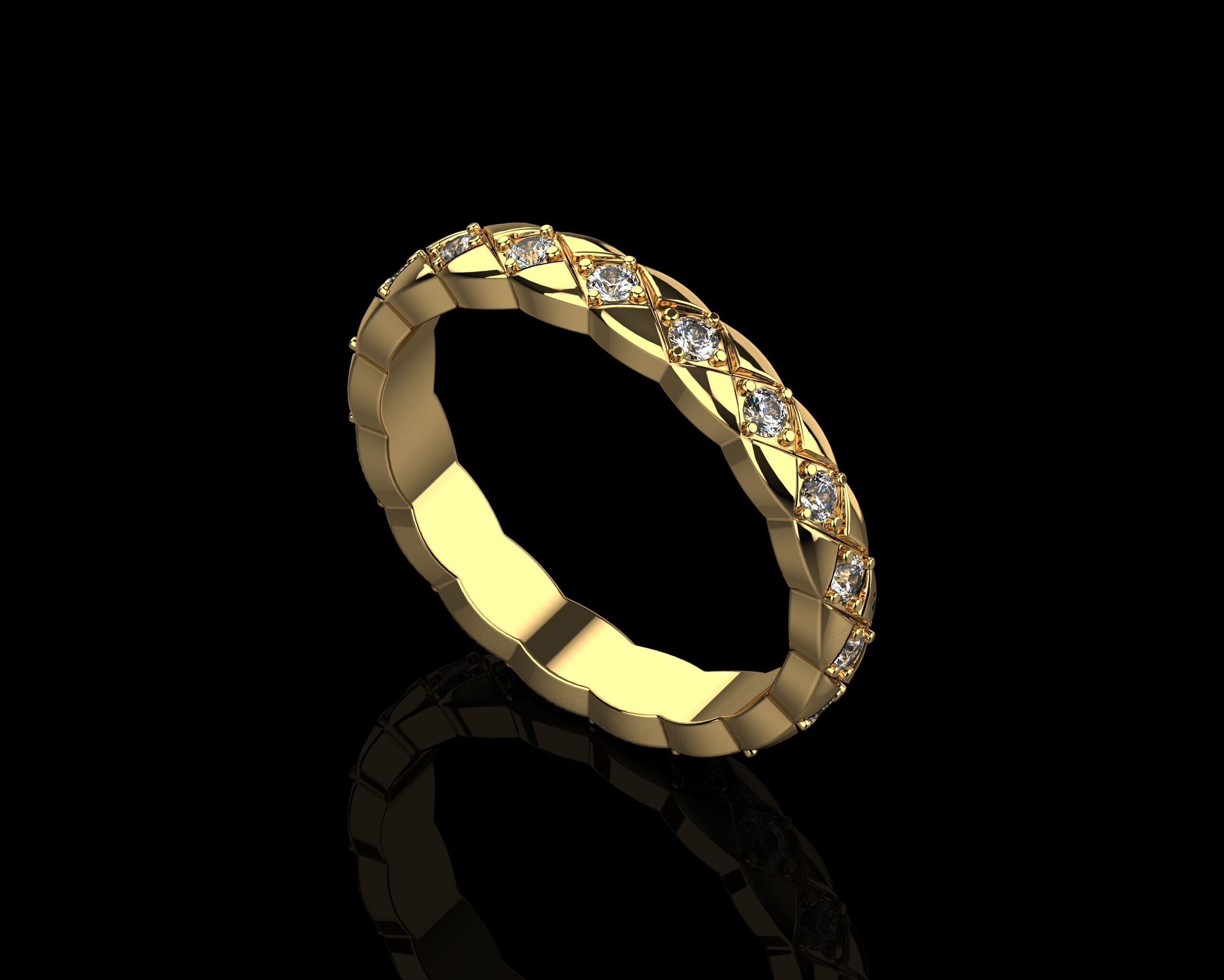 Coco Crush mini ring with diamonds 17 Size N221 3D print model_12