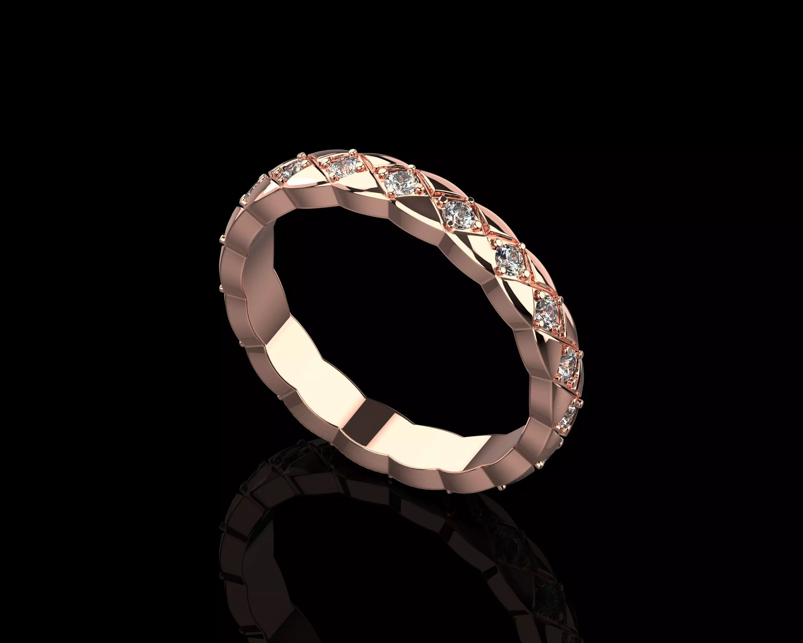 Coco Crush mini ring with diamonds 17 Size N221 3D print model_0