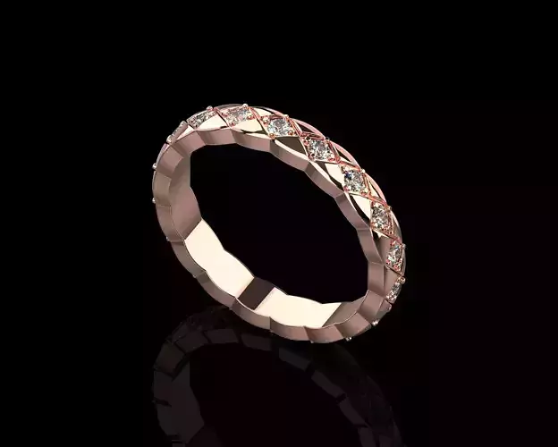 Coco Crush mini ring with diamonds 17 Size N221 3D print model