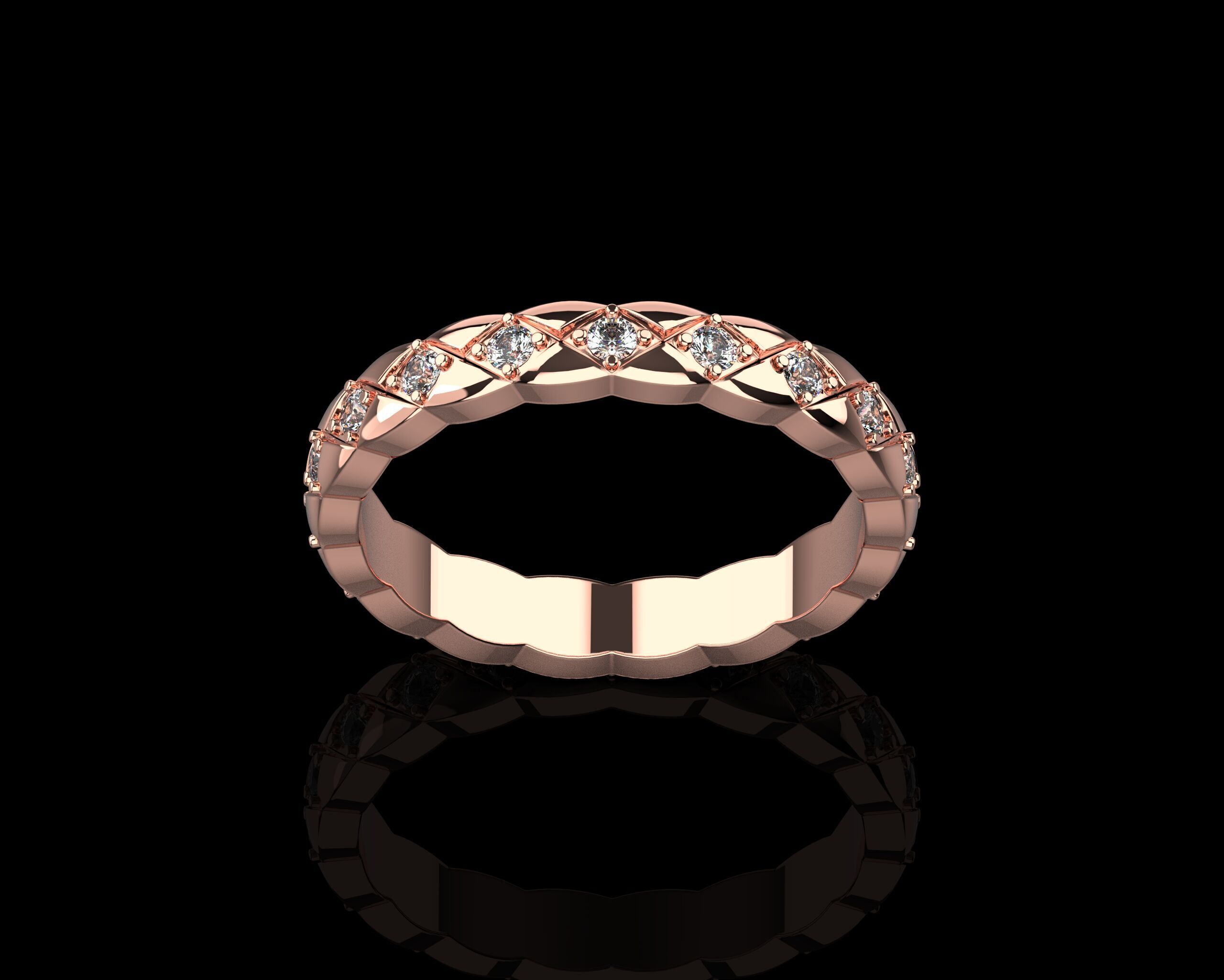 Coco Crush mini ring with diamonds 17 Size N221 3D print model_1