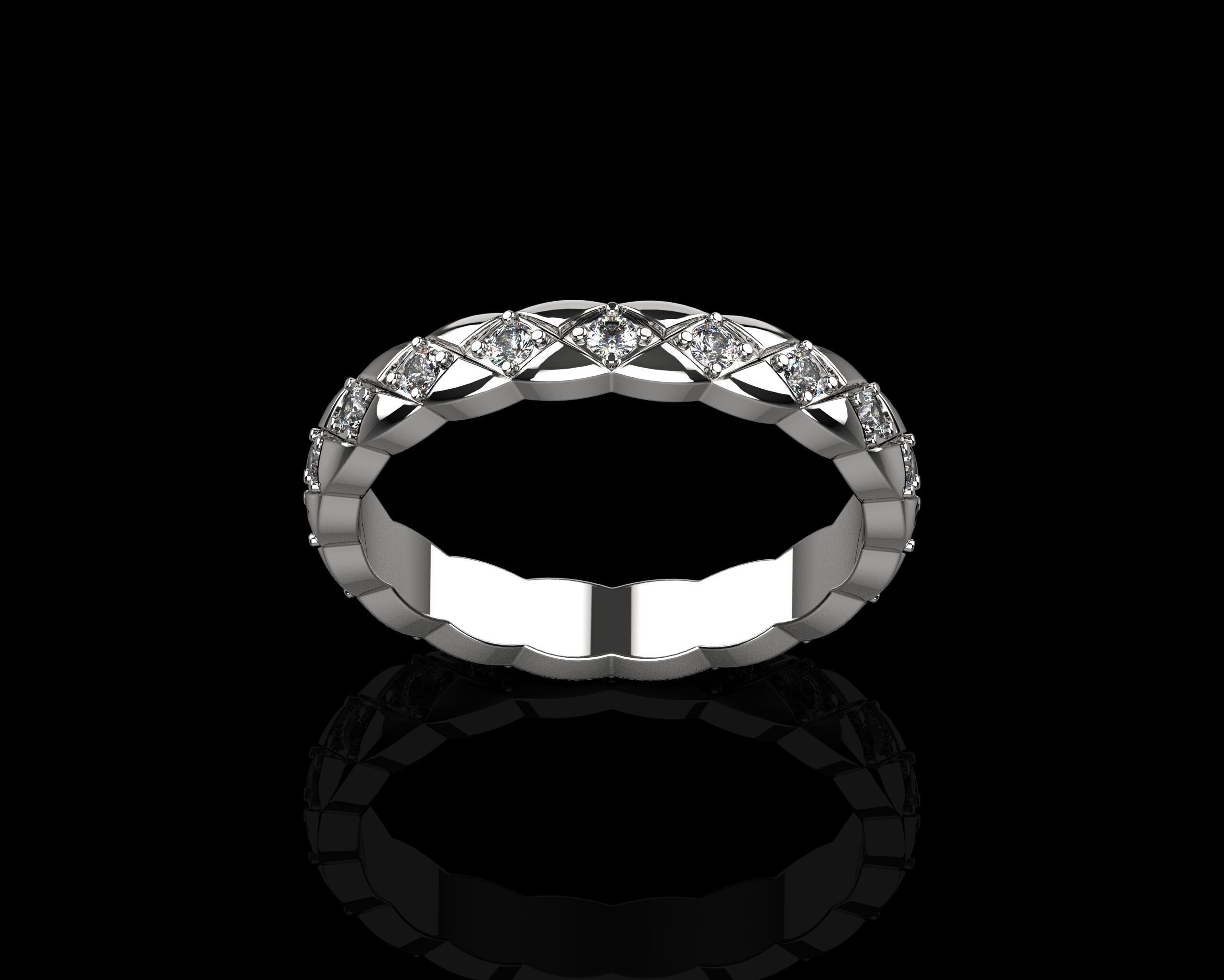 Coco Crush mini ring with diamonds 17 Size N221 3D print model_17