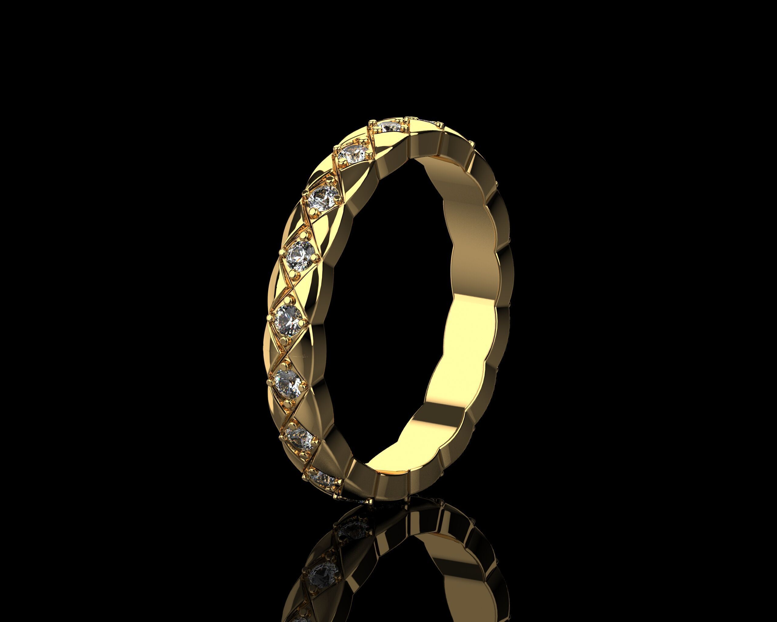 Coco Crush mini ring with diamonds 17 Size N221 3D print model_13