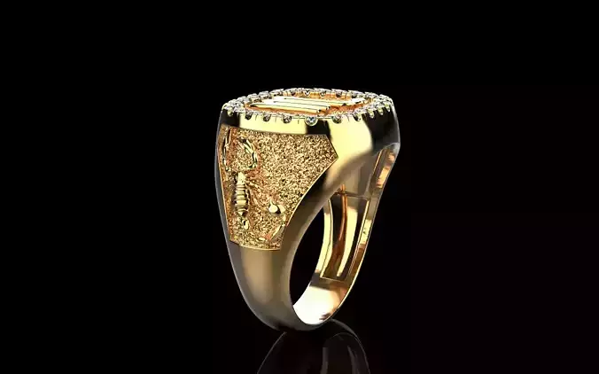 Zodiac signet  scorpion ring  model 962