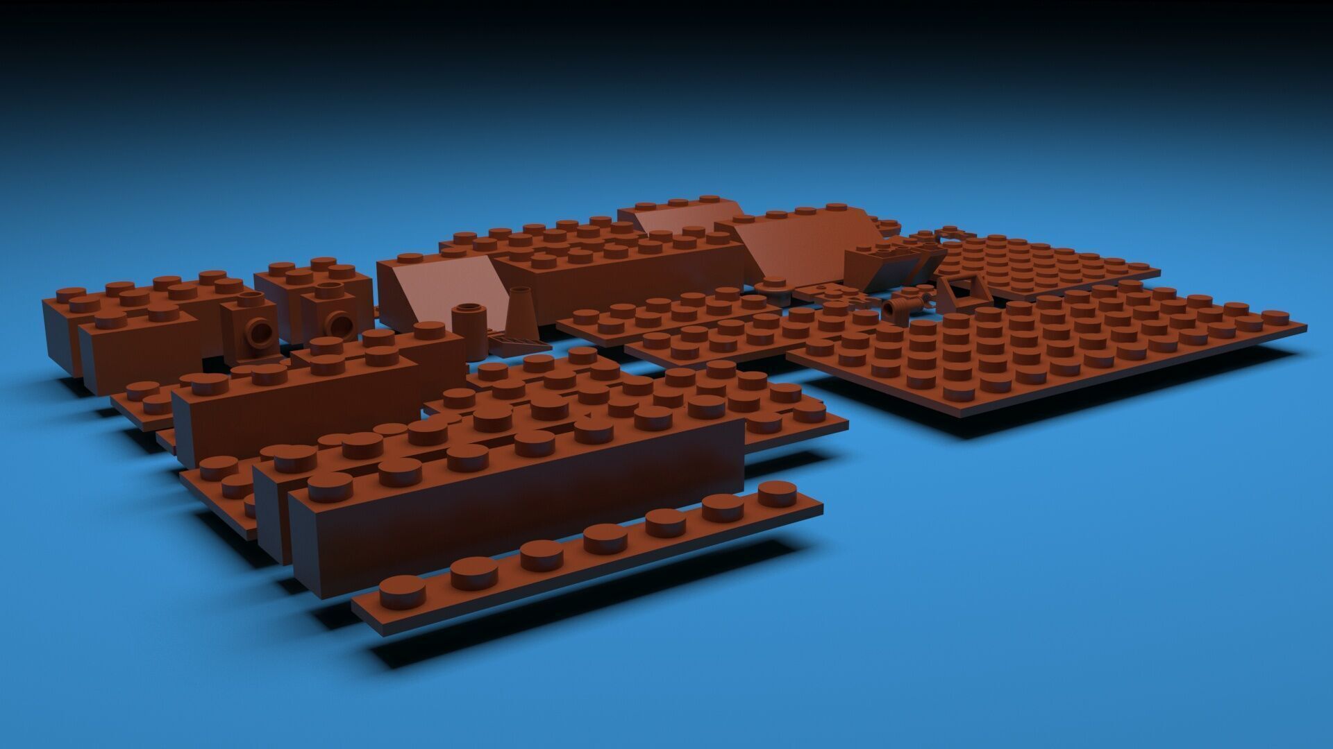 Milk Chocolate Lego Bricks Set 3D model_26
