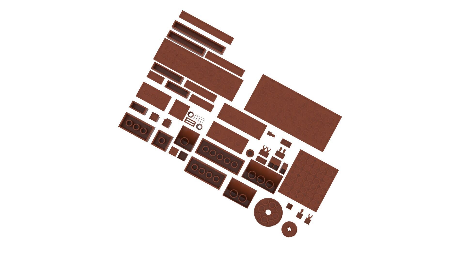 Milk Chocolate Lego Bricks Set 3D model_4