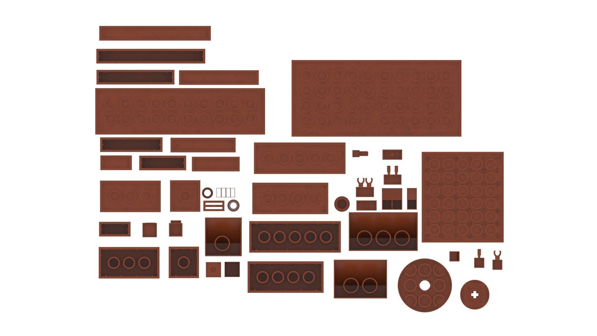 Milk Chocolate Lego Bricks Set 3D model_9