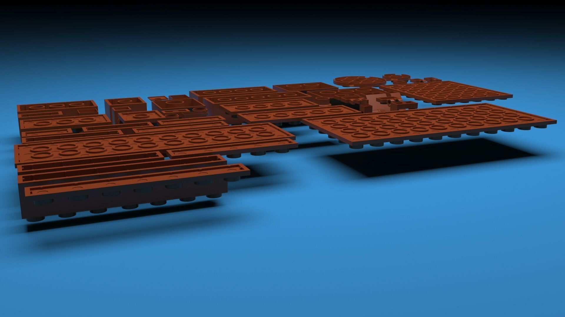 Milk Chocolate Lego Bricks Set 3D model_29