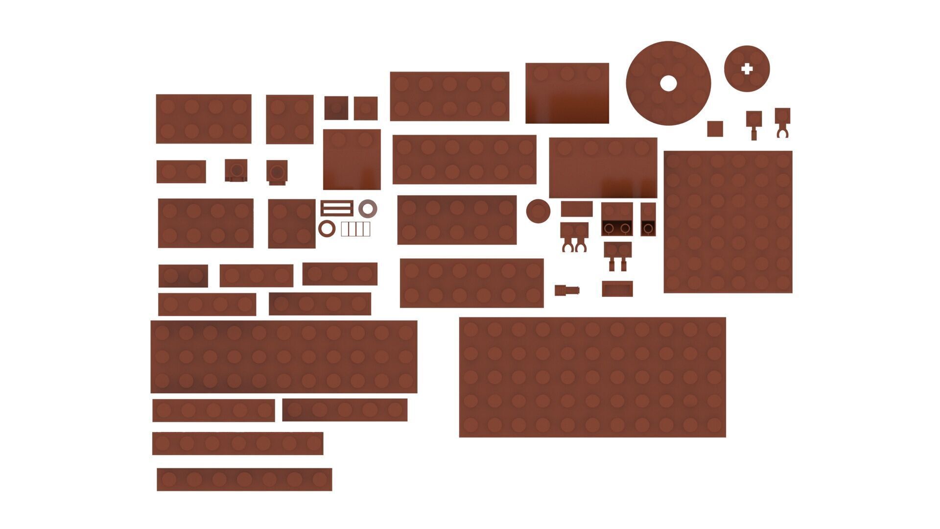 Milk Chocolate Lego Bricks Set 3D model_6