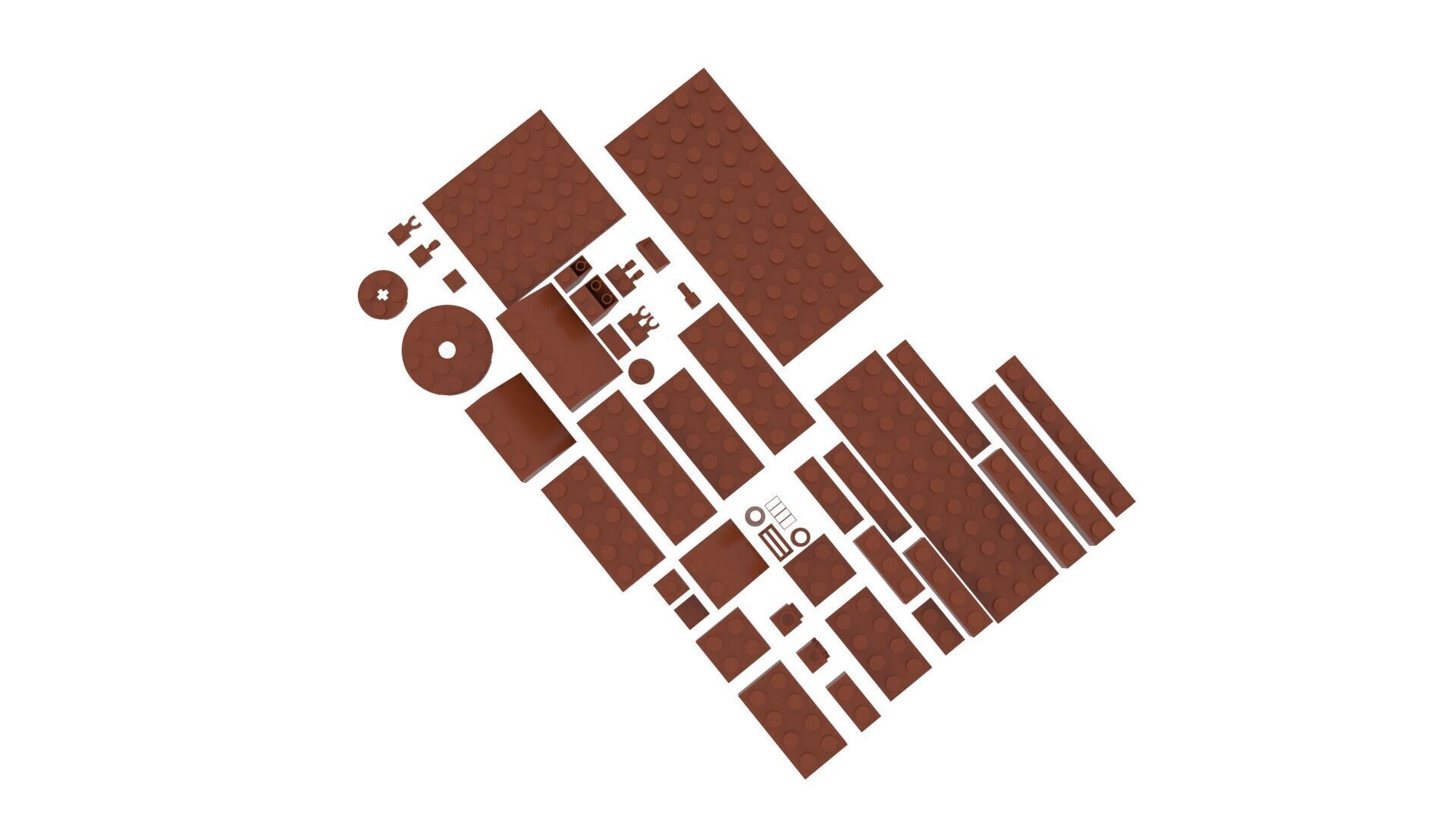 Milk Chocolate Lego Bricks Set 3D model_3