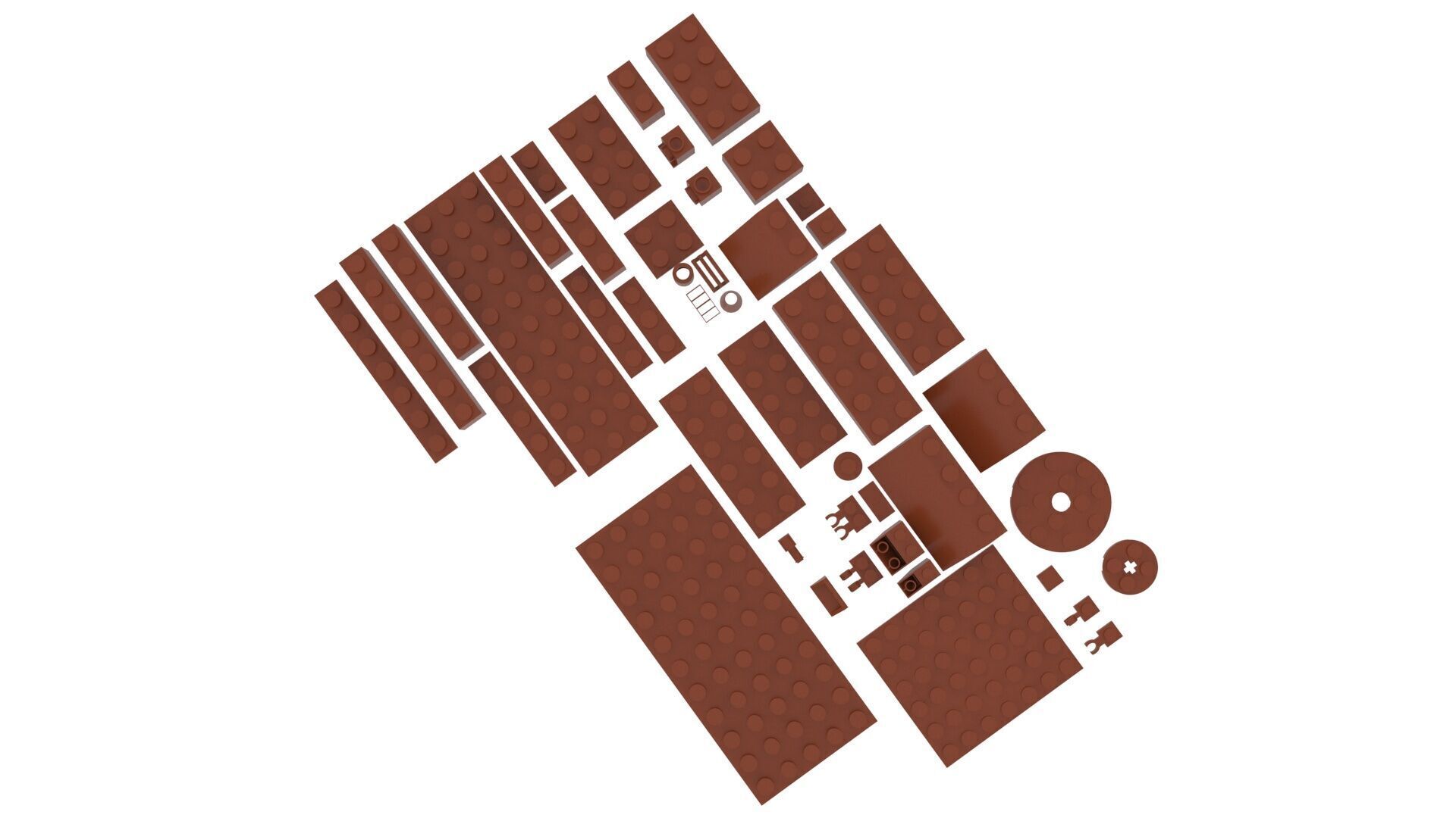 Milk Chocolate Lego Bricks Set 3D model_1