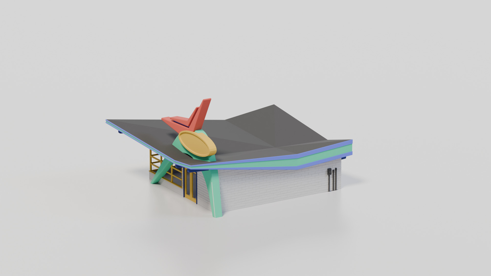 Model Railway - HO Scale - Ladies Ladies Jazzercise Studio 3D print model_8