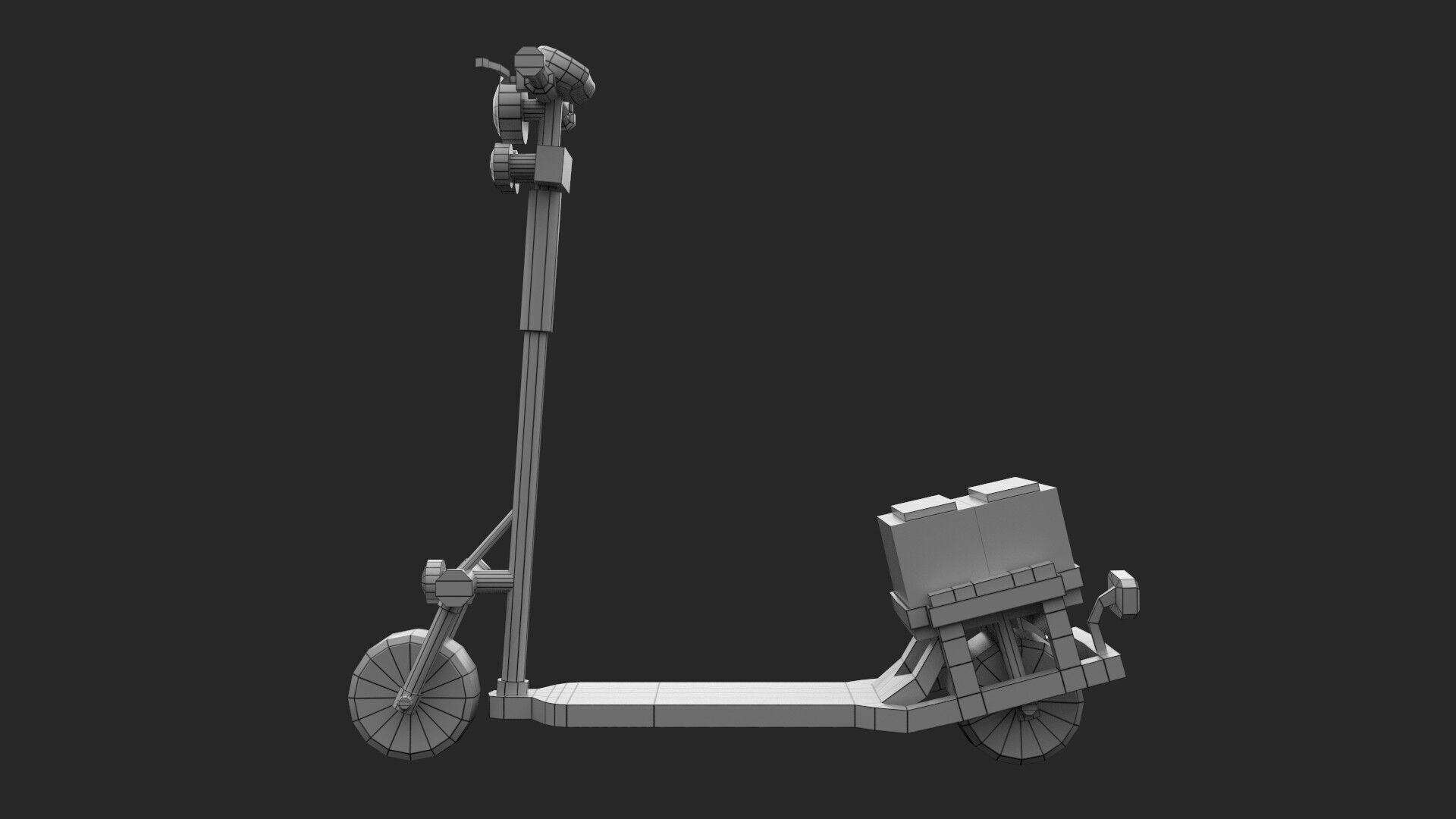 Realistic Electric Scooter 3D Model - Game and VR Ready Low-poly 3D model_16
