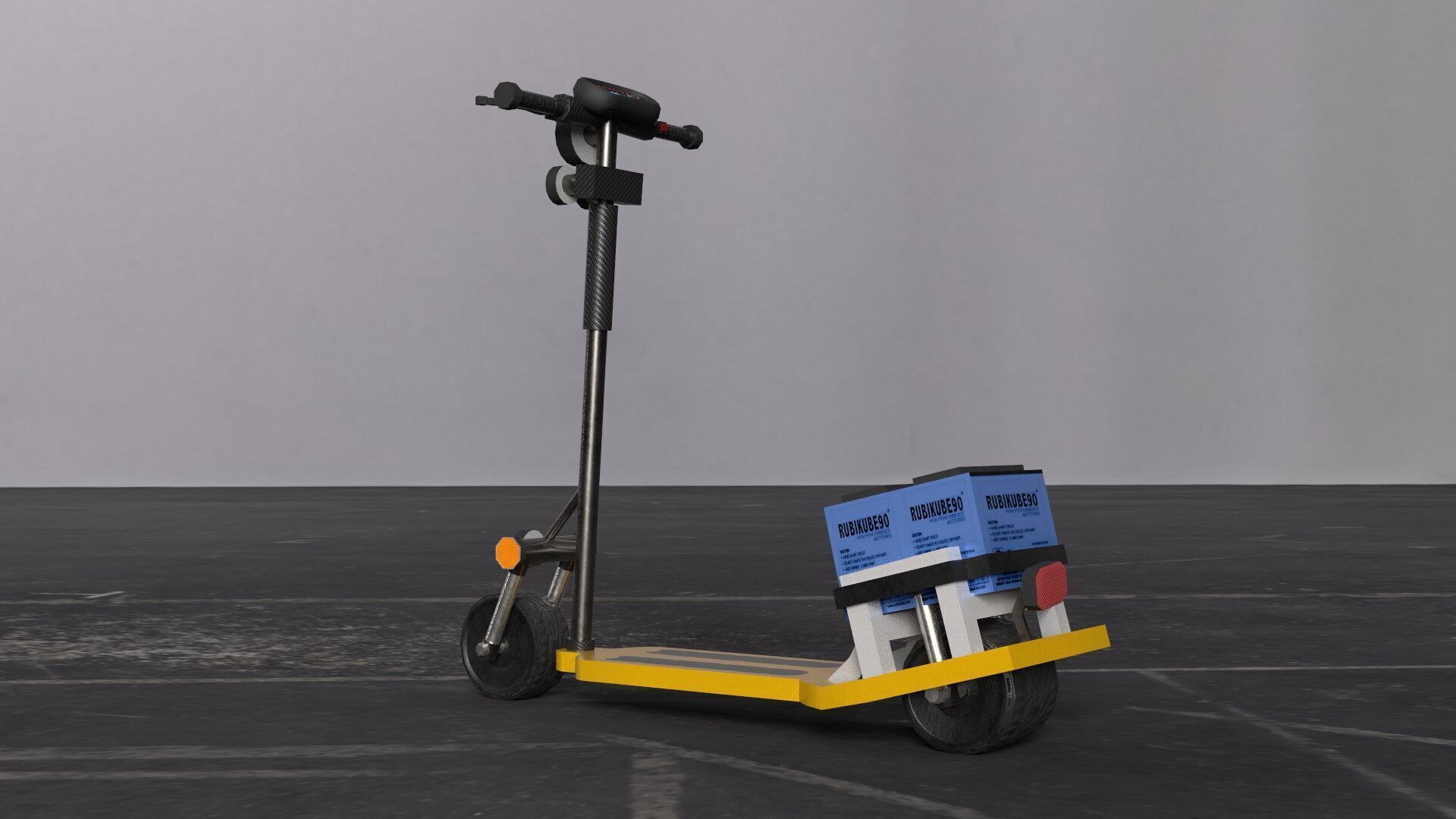 Realistic Electric Scooter 3D Model - Game and VR Ready Low-poly 3D model_12