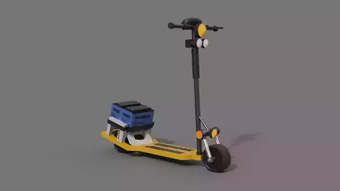 Realistic Electric Scooter 3D Model - Game and VR Ready