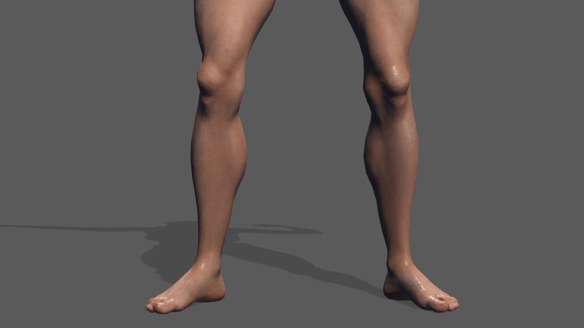 Female Body Builder Low-poly 3D model_7
