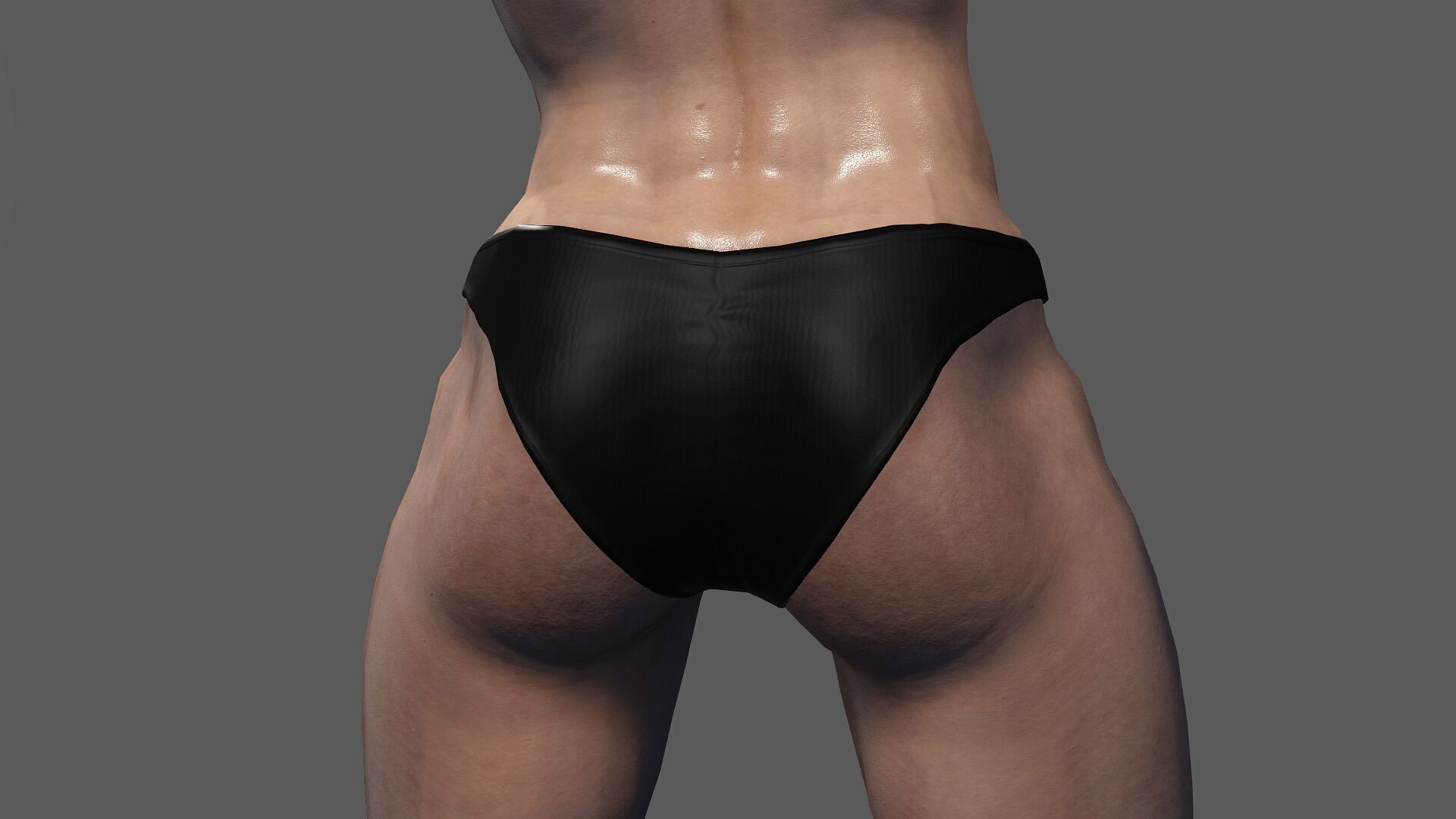 Female Body Builder Low-poly 3D model_6