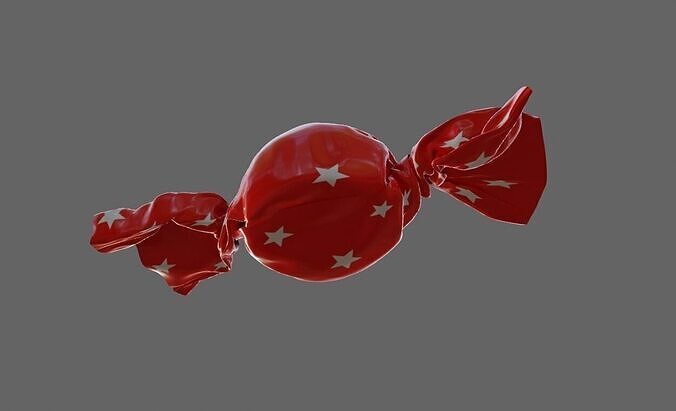 Bonbon With Packaging - Bombom com Embalagem Low-poly 3D model 5