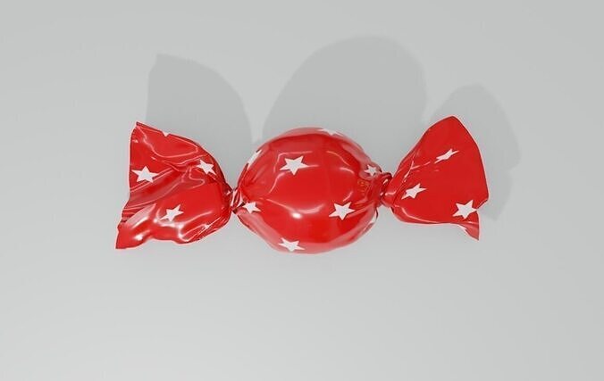 Bonbon With Packaging - Bombom com Embalagem Low-poly 3D model 4