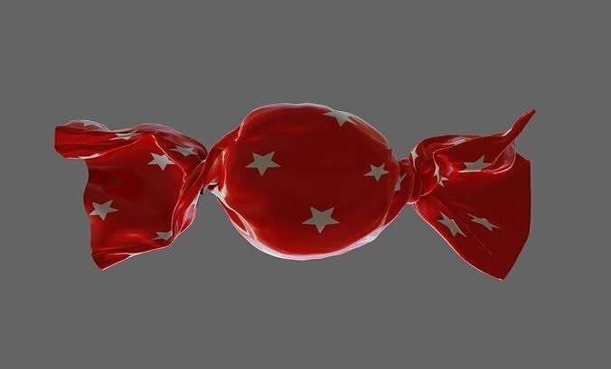Bonbon With Packaging - Bombom com Embalagem Low-poly 3D model 6