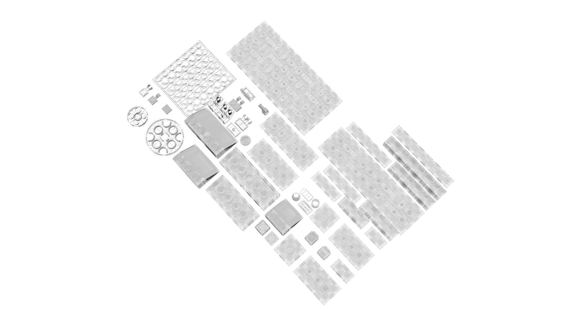 White Chocolate Lego Bricks Set 3D model_15