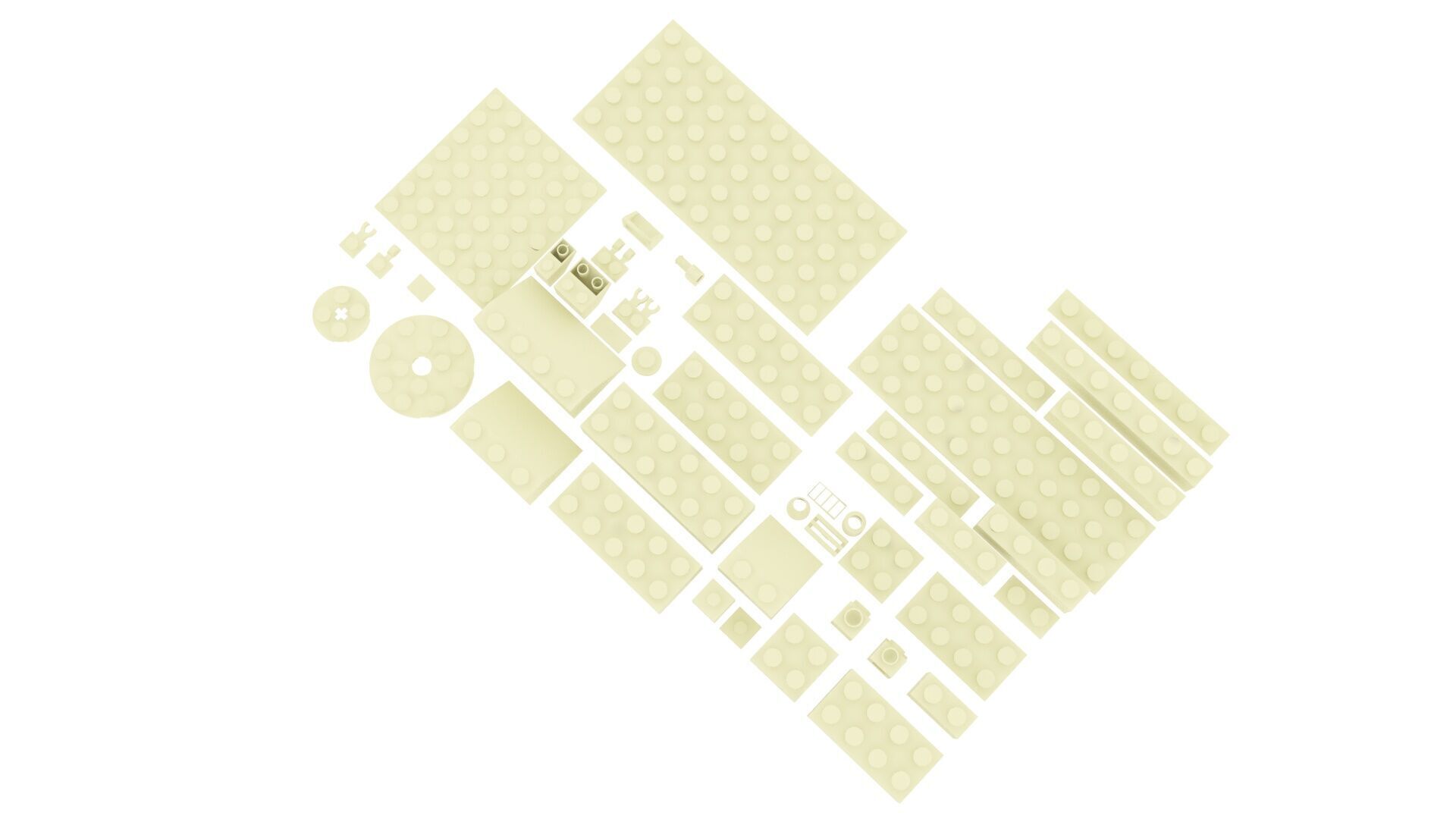 White Chocolate Lego Bricks Set 3D model_3