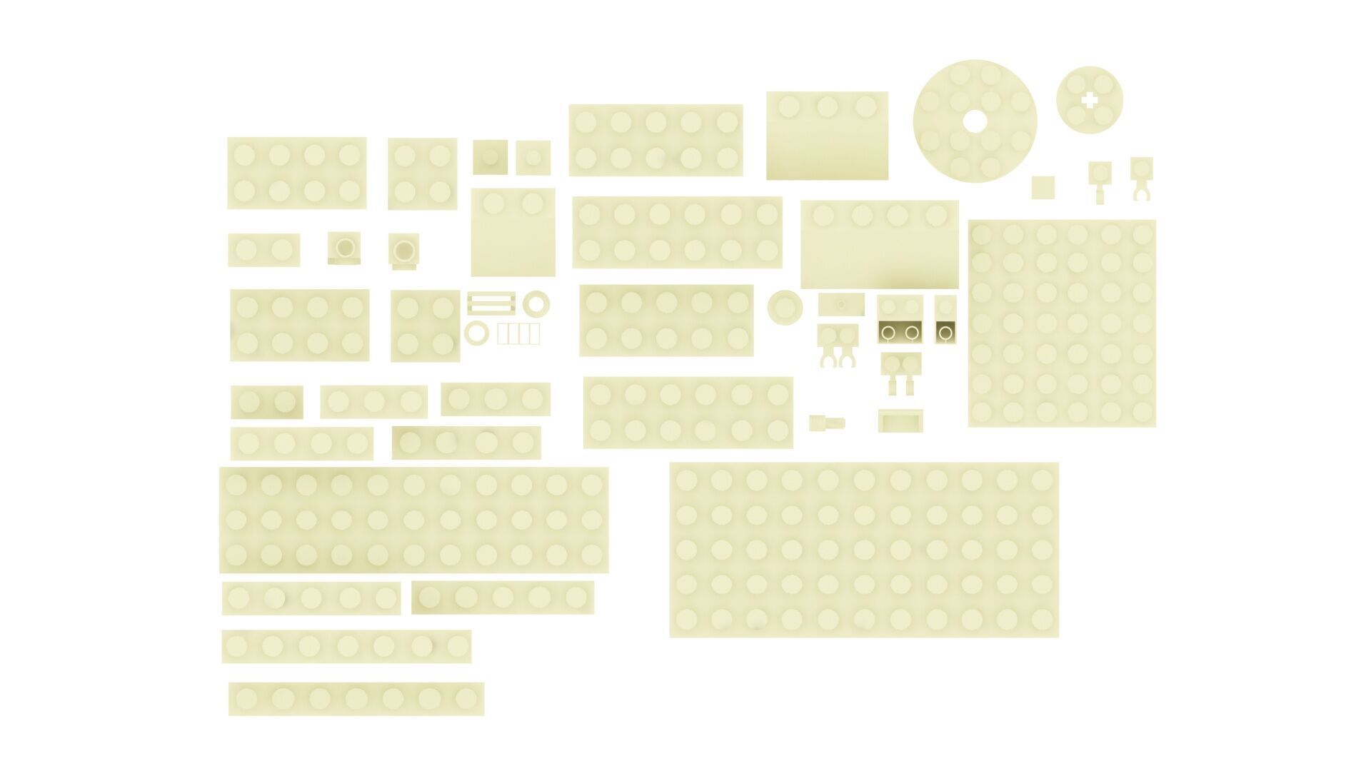 White Chocolate Lego Bricks Set 3D model_6