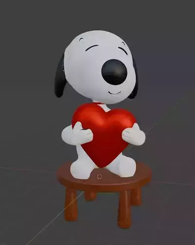 Snoopy heart 3D print model