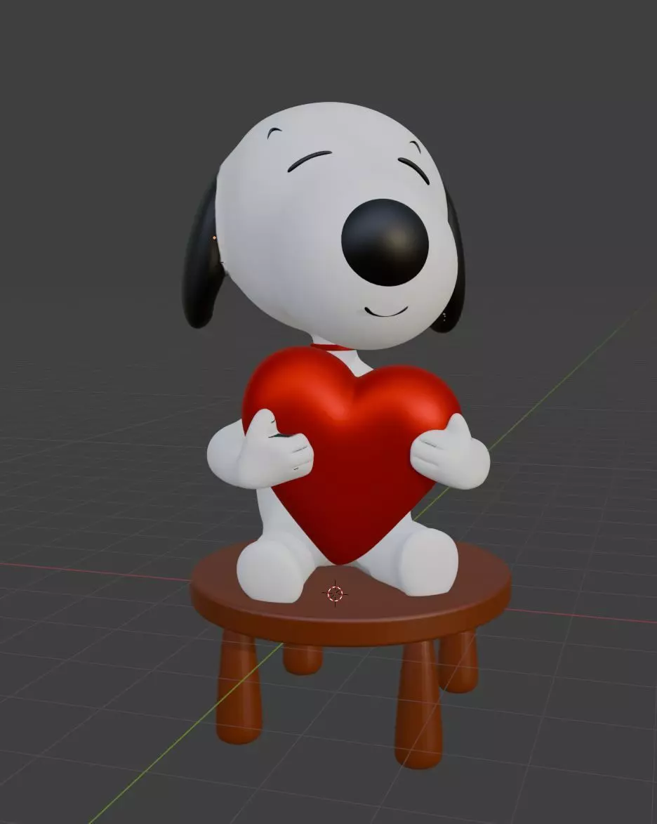 Snoopy heart 3D print model