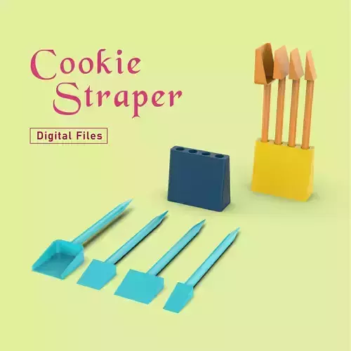 Cookie Scribe - Scraper Tool Set - 4 pcs - Holder