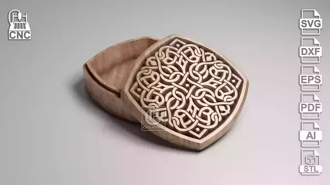 V-Carved Knot Jewelry Box 3 - Digital Files for CNC Router 